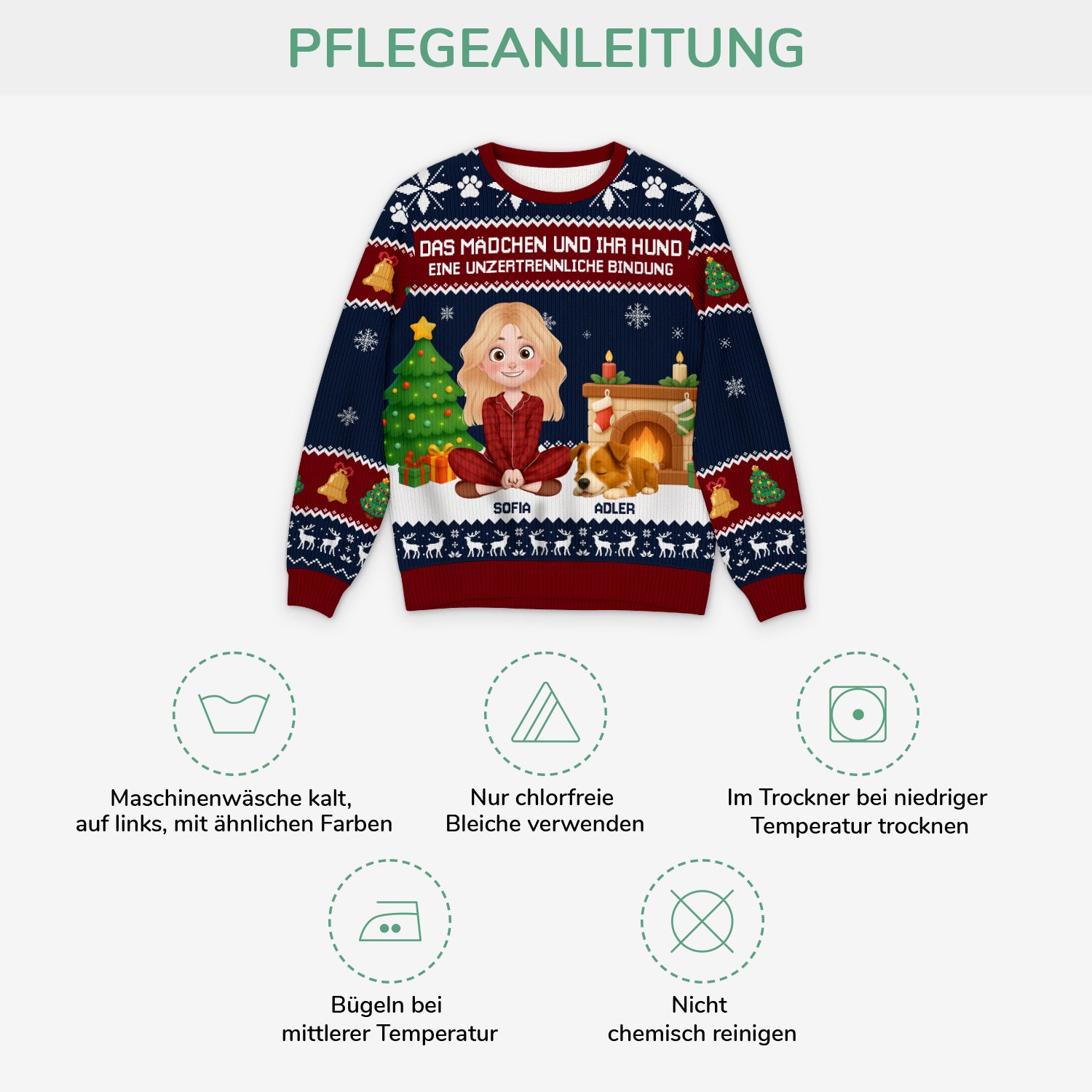 5706WGE4 eine unzertrennliche bindung zwischen mensch hund weihnachtspullover hund personalisiert_ 5706WTMZC