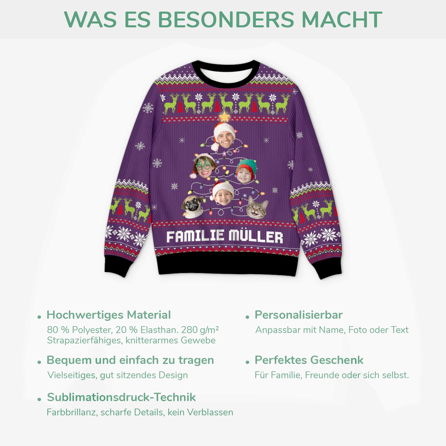 5708WGE5 weihnachtsbaum mit gesicht weihnachtspullover familie personalisiert 5708W3TMI