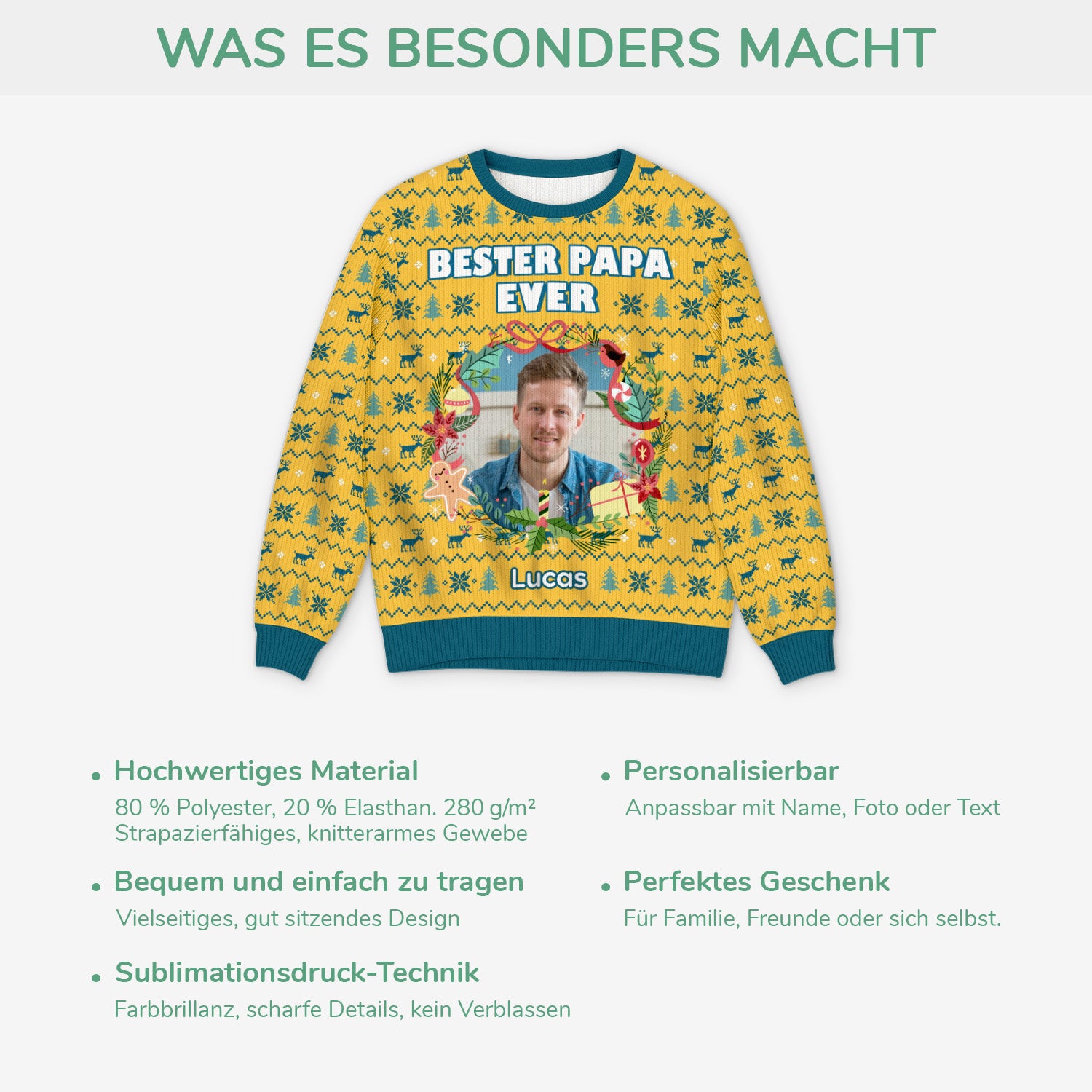 5713WGE5 bester papa beste mama ever personalisierter weihnachtspullover_ mit gesicht 5713W6ZTB