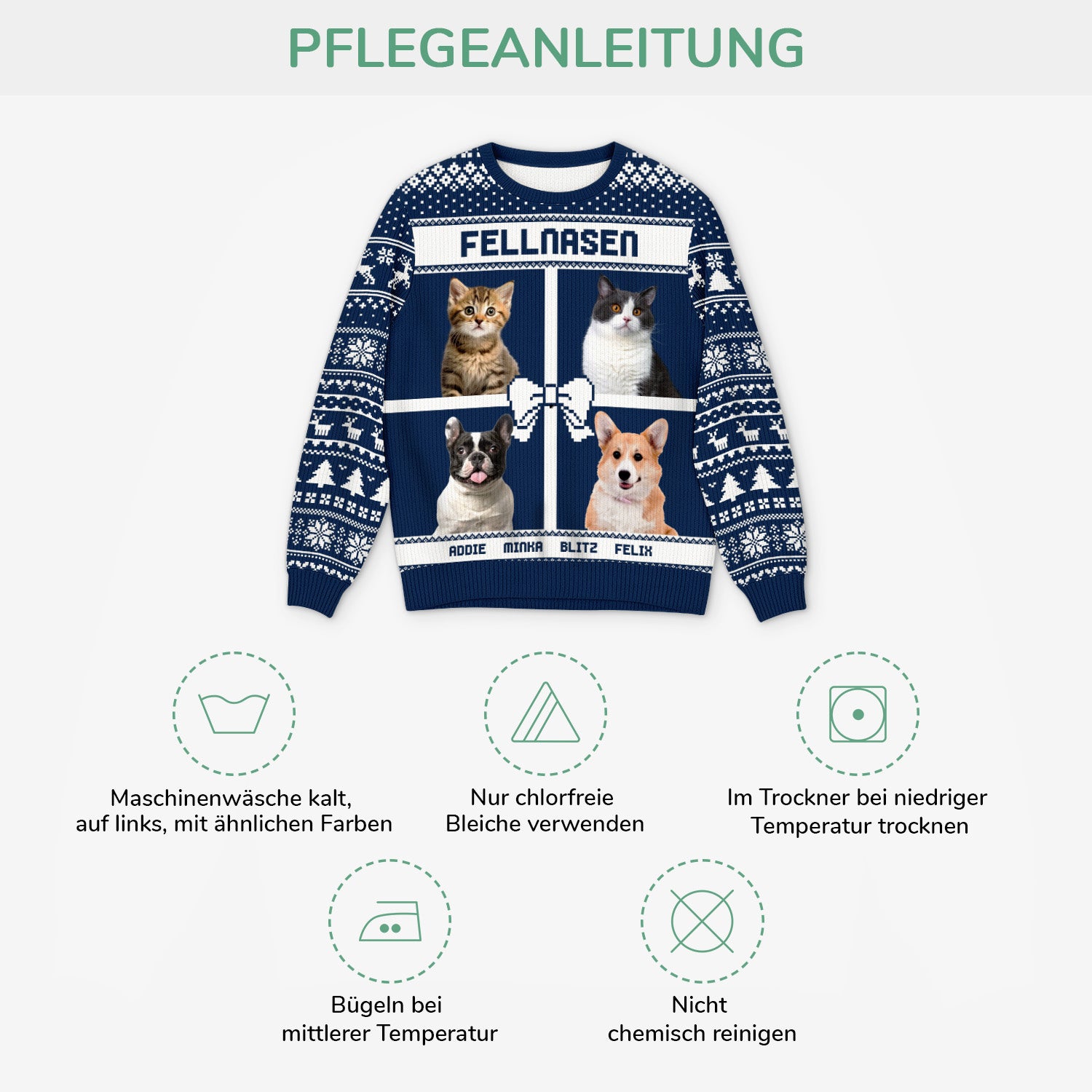 5714WGE4 weihnachten mit hunde katzen personalisierter weihnachtspullover_ haustiere 5714W6HMD