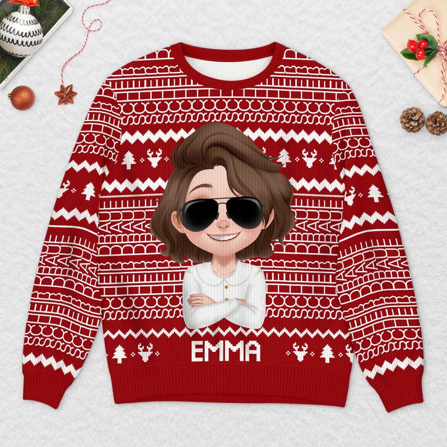 5717WGE2 scheiss drauf lustiger weihnachtspulli personalisiert manner frauen 5717W6LQA