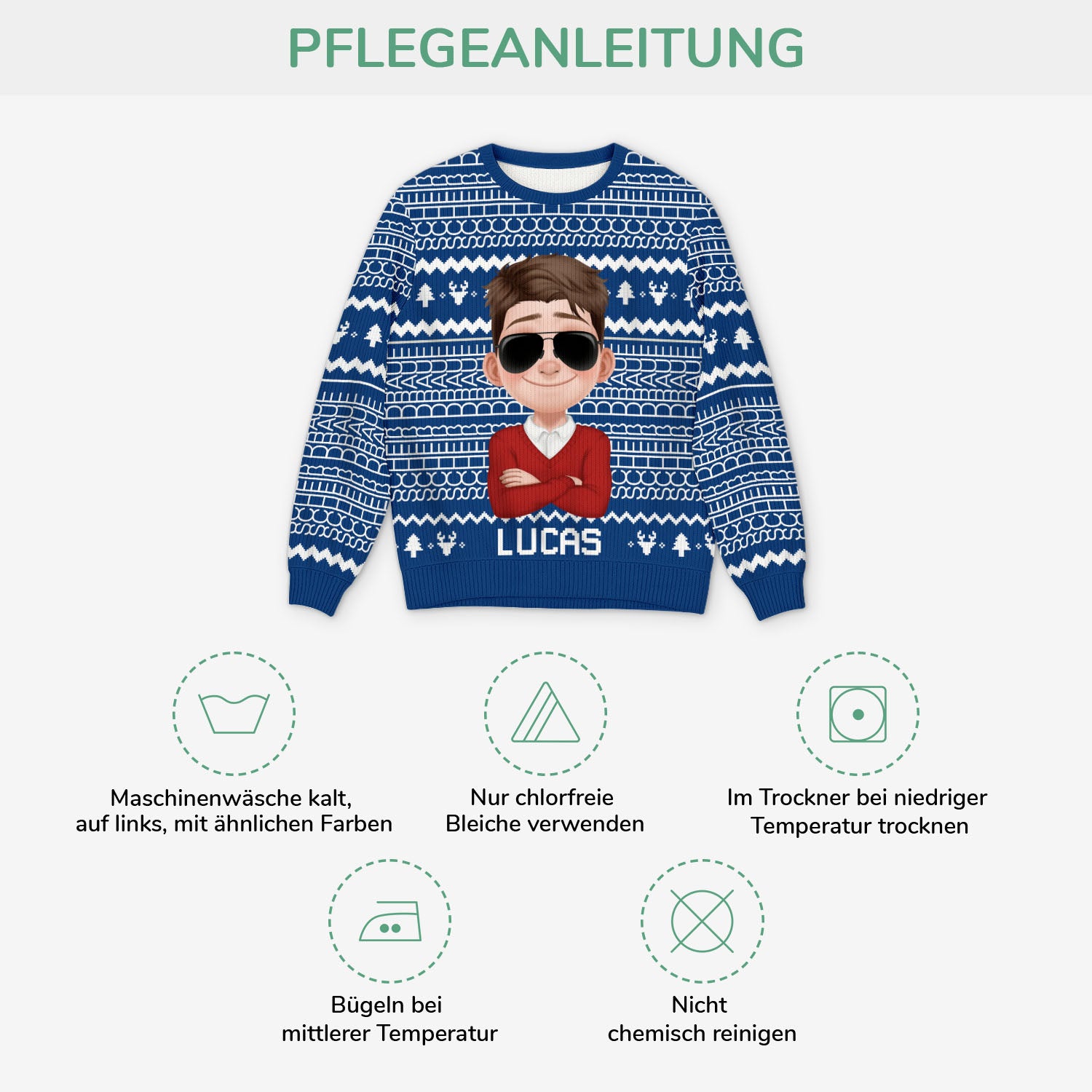 5717WGE4 scheiss drauf lustiger weihnachtspulli personalisiert manner frauen 5717W6LQA