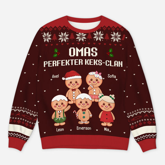 5718WGE1 omas opas perfekter keks clan personalisierter weihnachtspulli oma 5718W6UAB