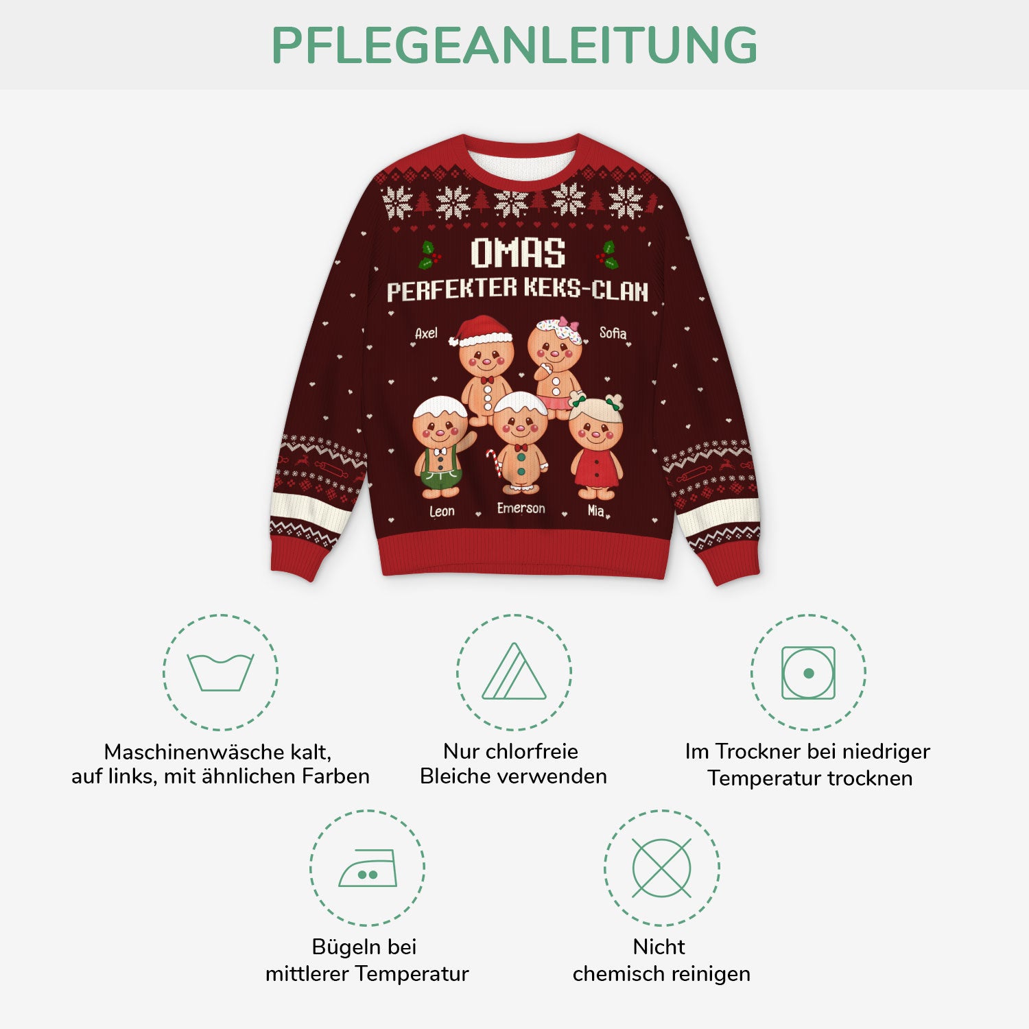 5718WGE4 omas opas perfekter keks clan personalisierter weihnachtspulli oma 5718W6UAB