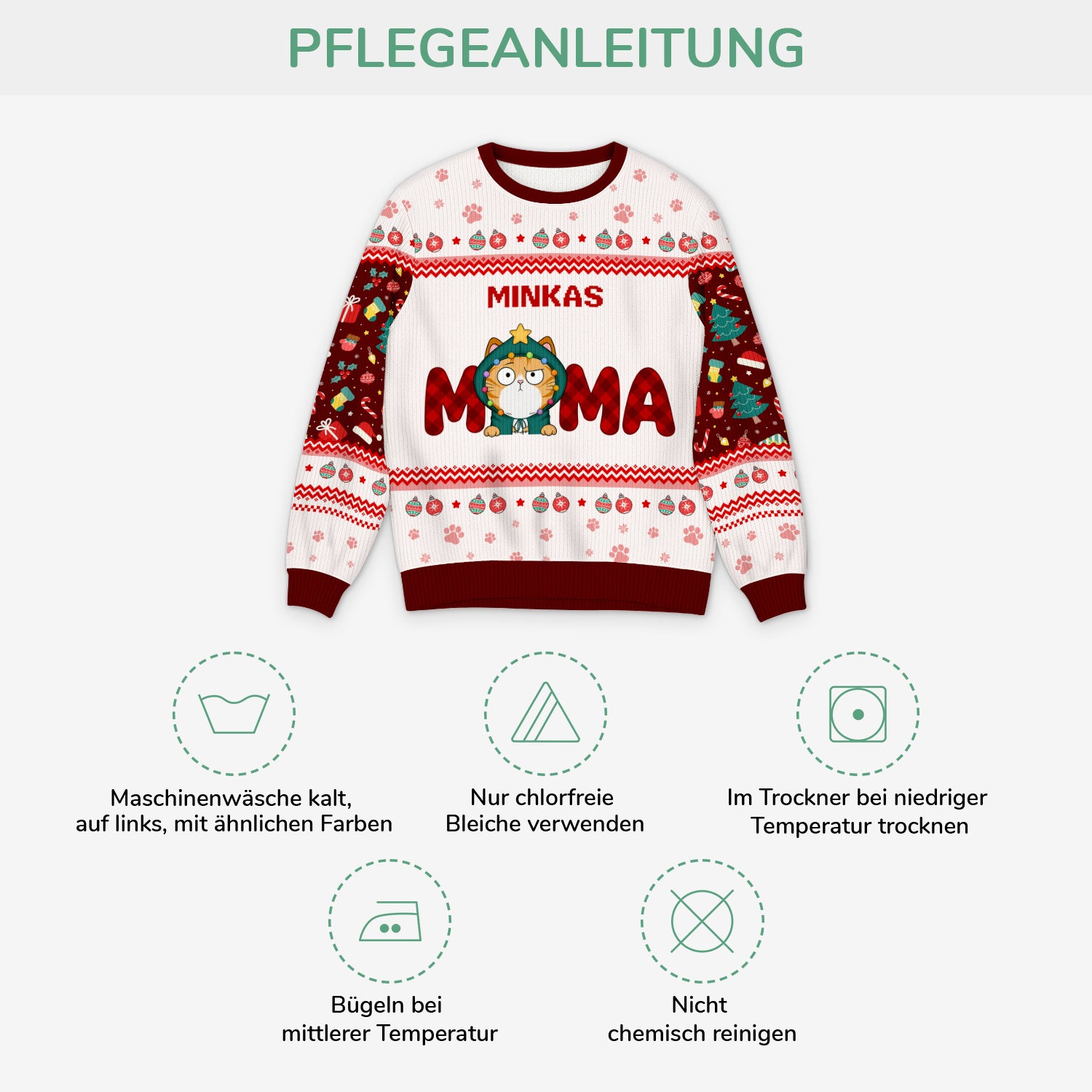 5727WGE4 katzenpapa katzenmama weihnachtspullover katze personalisiert_ 5727WTTZD