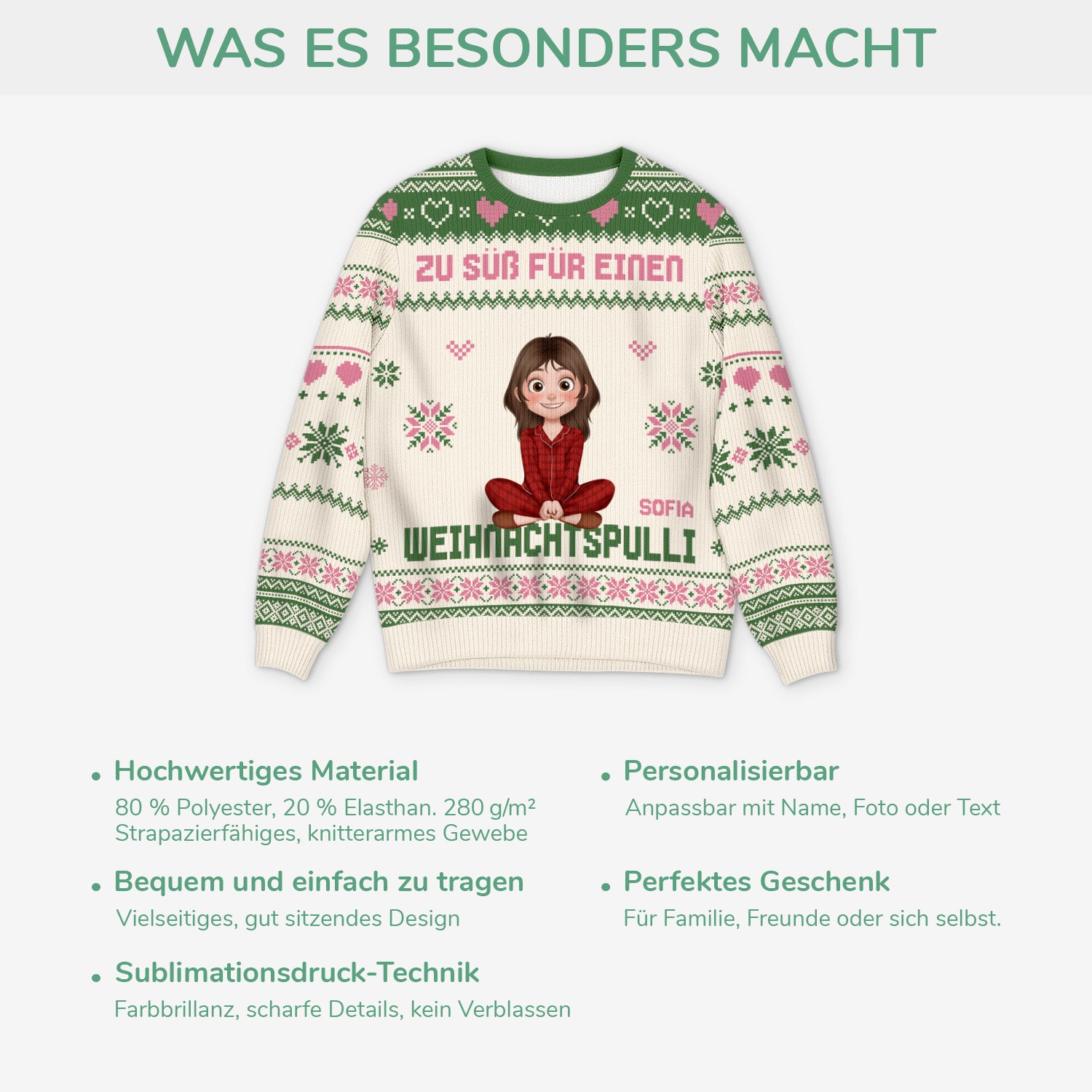 5730WGE5 zu suss fur einen weihnachtspulli weihnachtspullover damen personalisiert_ foto 5730W3ZMA