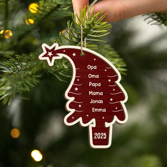 5737OGE2 weihnachtsbaum mit namen personalisierte 2 schicht holz ornamente weihnachten familie 5737O8QTI