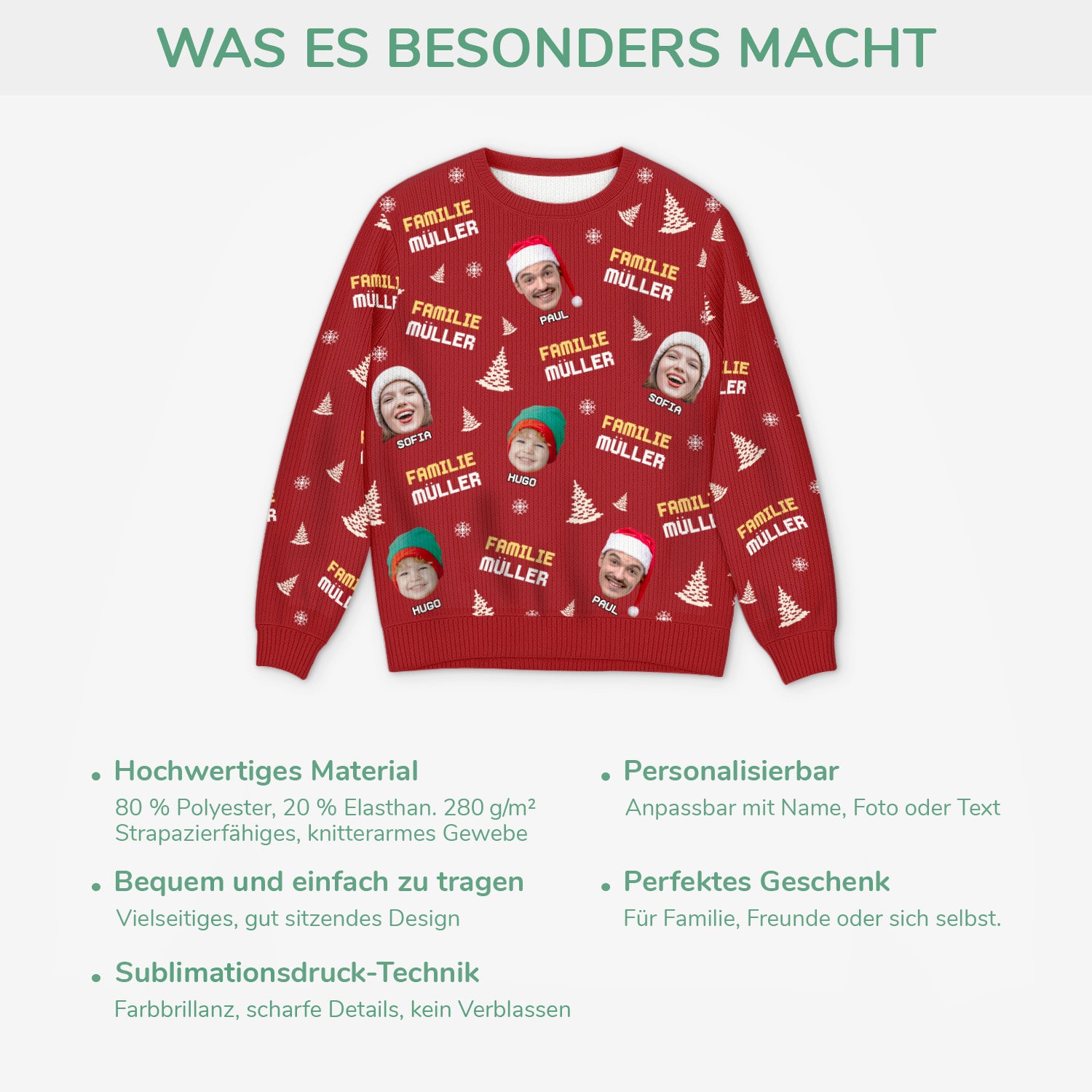 5743WGE5 familie mit gesicht lustiger weihnachtspullover familie personalisiert_ 5743WTMMI