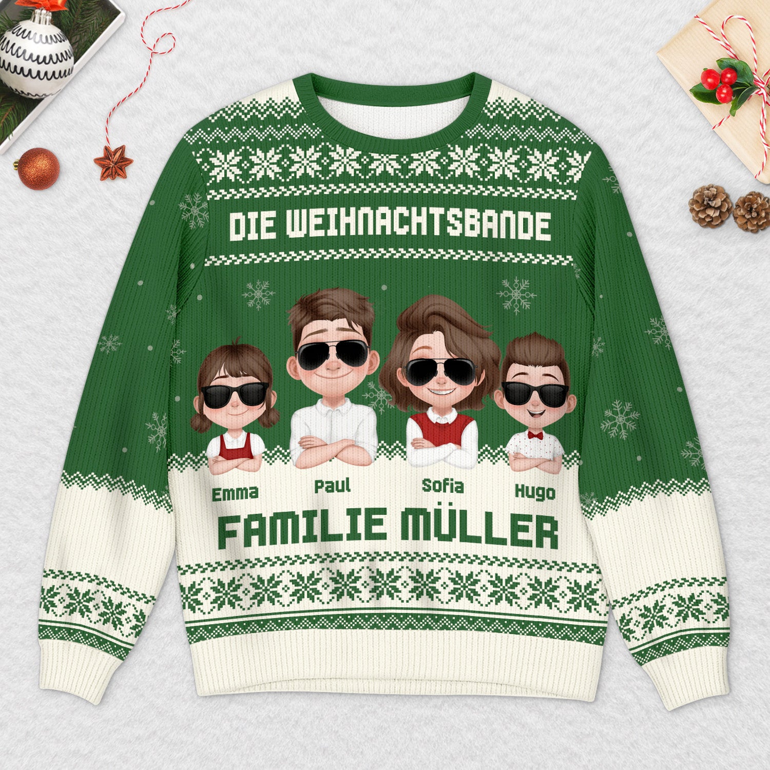 5753WGE2 die weihnachtsbande weihnachtspullover familie personalisiert_ 5753W8KMI