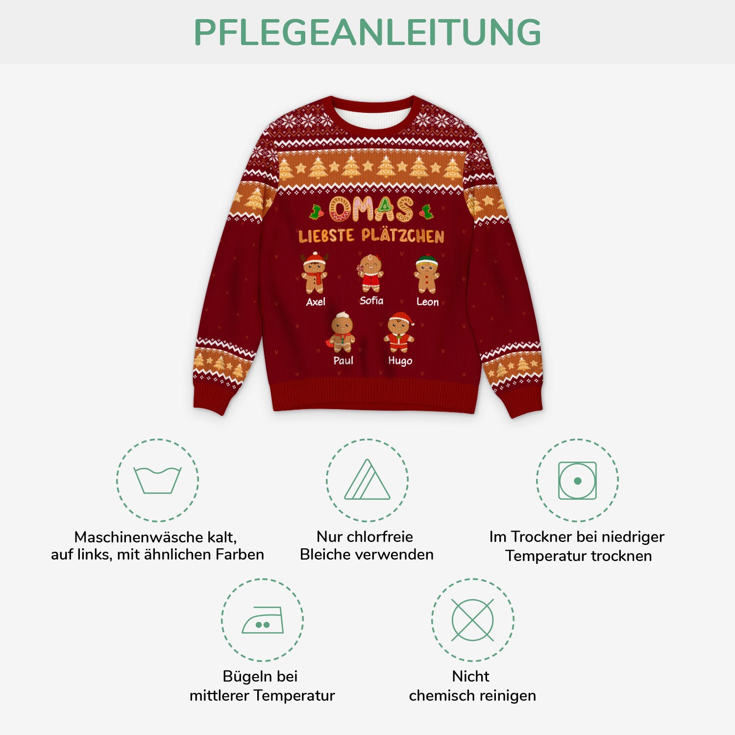 5764WGE4 opas omas perfekter keks clan personalisierter weihnachtspullover_ oma opa 5764WKZZA