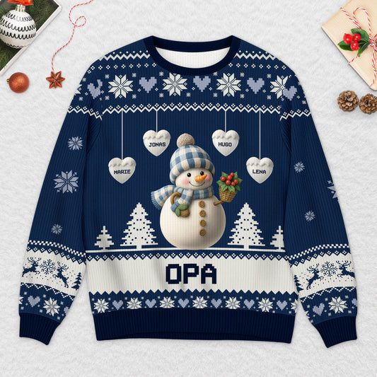 5771WGE2 oma kinder schneemann personalisierter weihnachtspullover_ 5771W8TZA