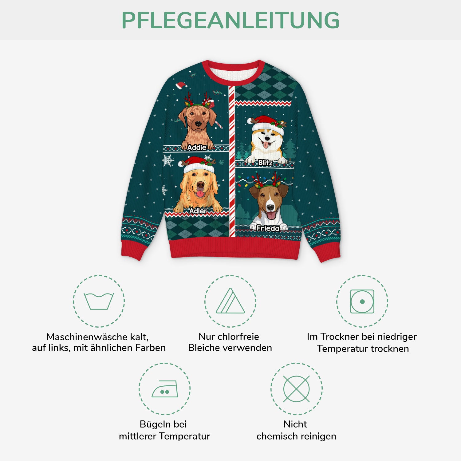 5772WGE4 bilderrahmen hunde weihnachtspullover hund personalisiert_ 5772WKYAC