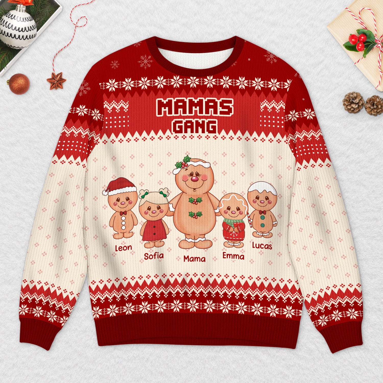 5775WGE2 papas gang lebkuchenmann personalisierter weihnachtspullover_ papa 5775WKQTB