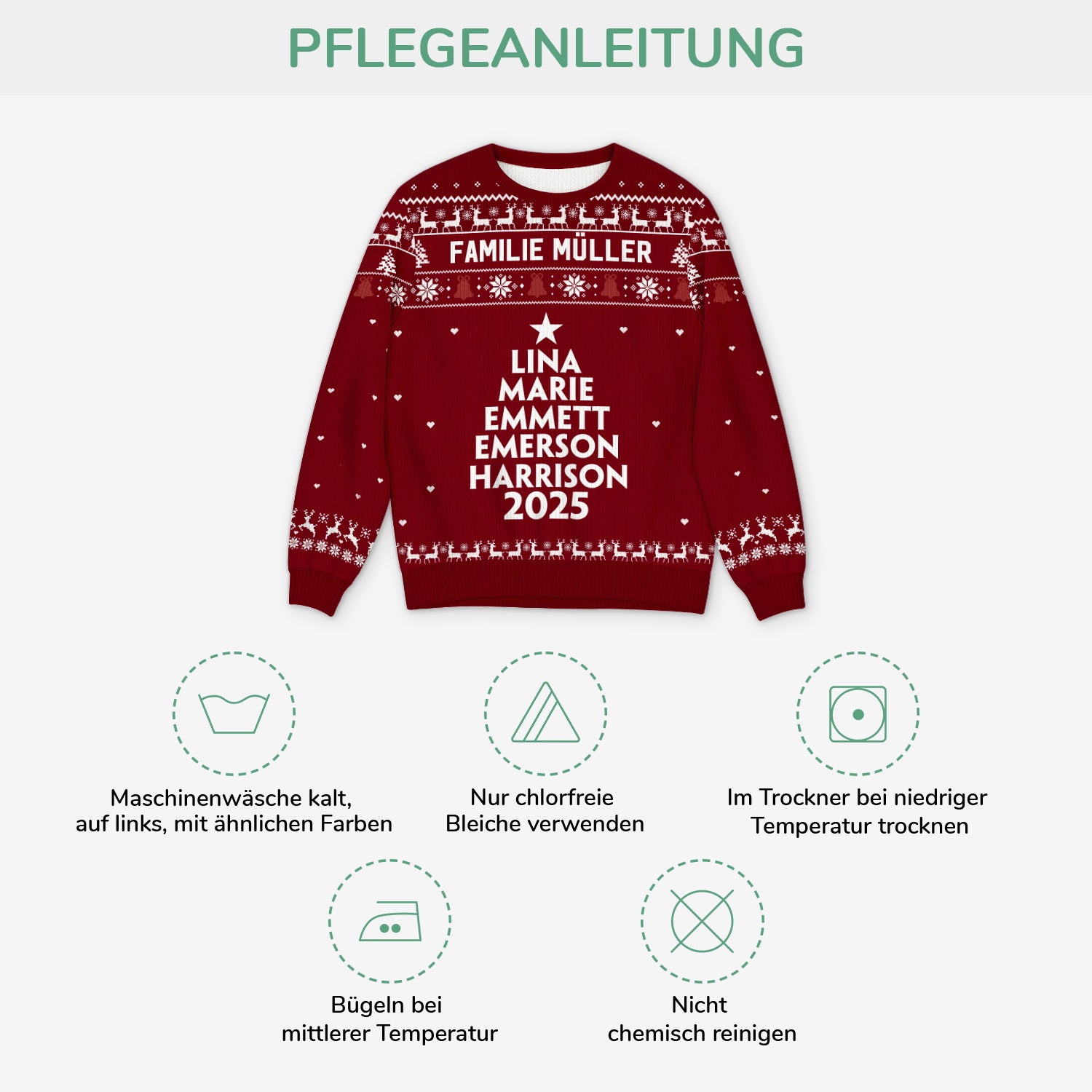 5780WGE4 weihnachtsbaum namen weihnachtspullover familie personalisiert 5780WTZCI