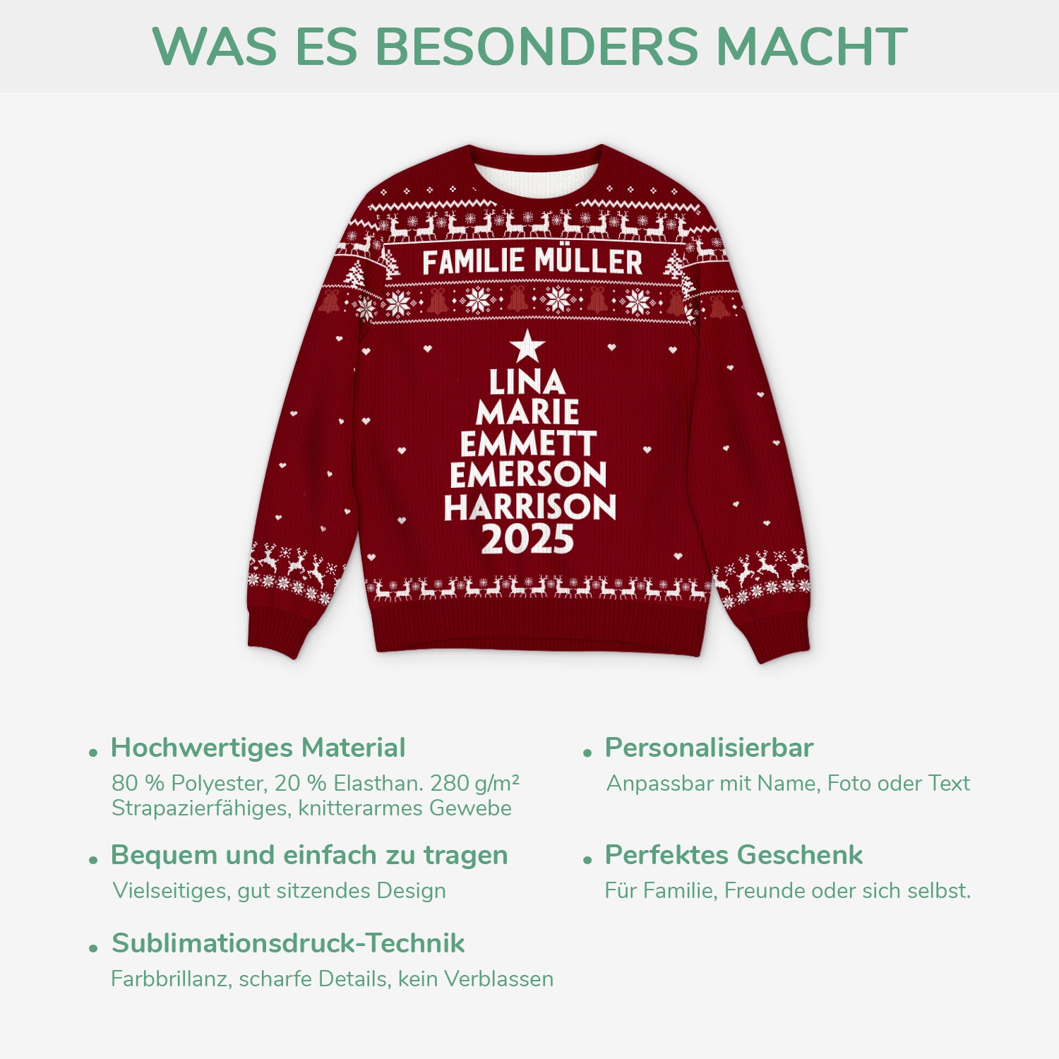 5780WGE5 weihnachtsbaum namen weihnachtspullover familie personalisiert 5780WTZCI