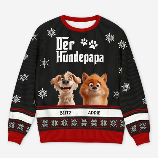 5782WGE1 der hundepapa weihnachtspullover hund personalisiert_ 5782WKFCC