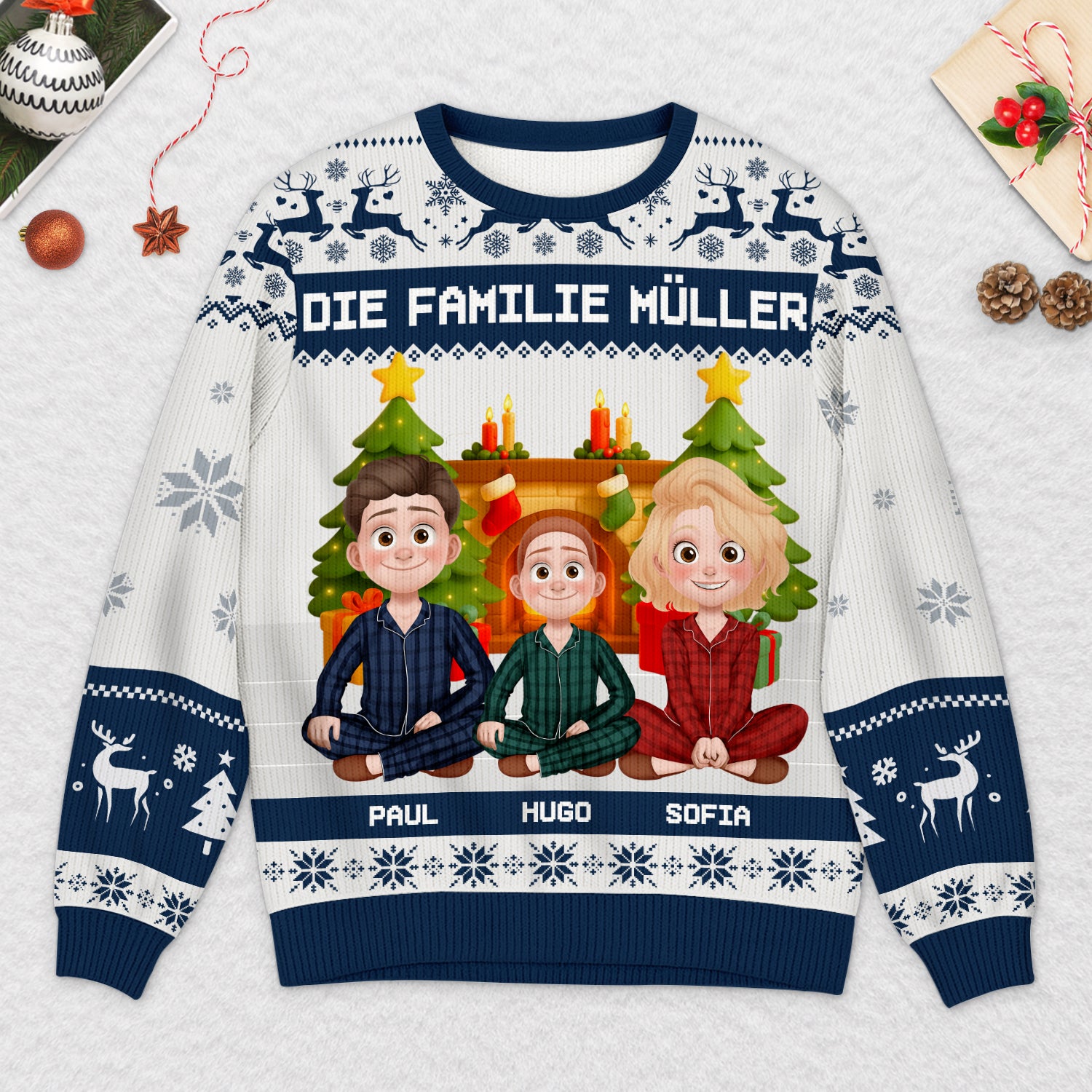 5783WGE2 die familie cartoon weihnachtspullover familie personalisiert_ 5783W8MZI