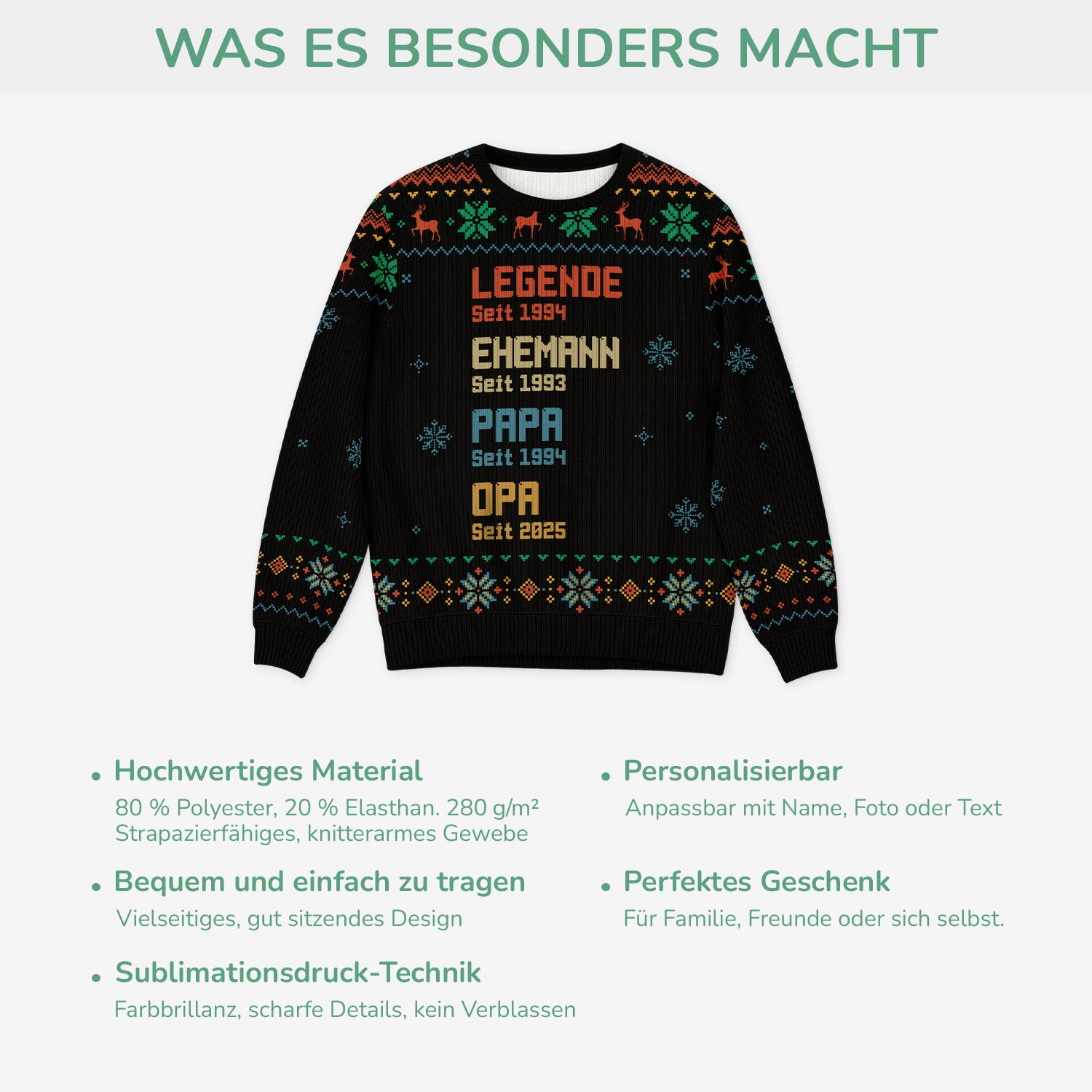 5785WGE5 legende ehemann papa opa personalisierter weihnachtspullover_ opa 5785W3HNB