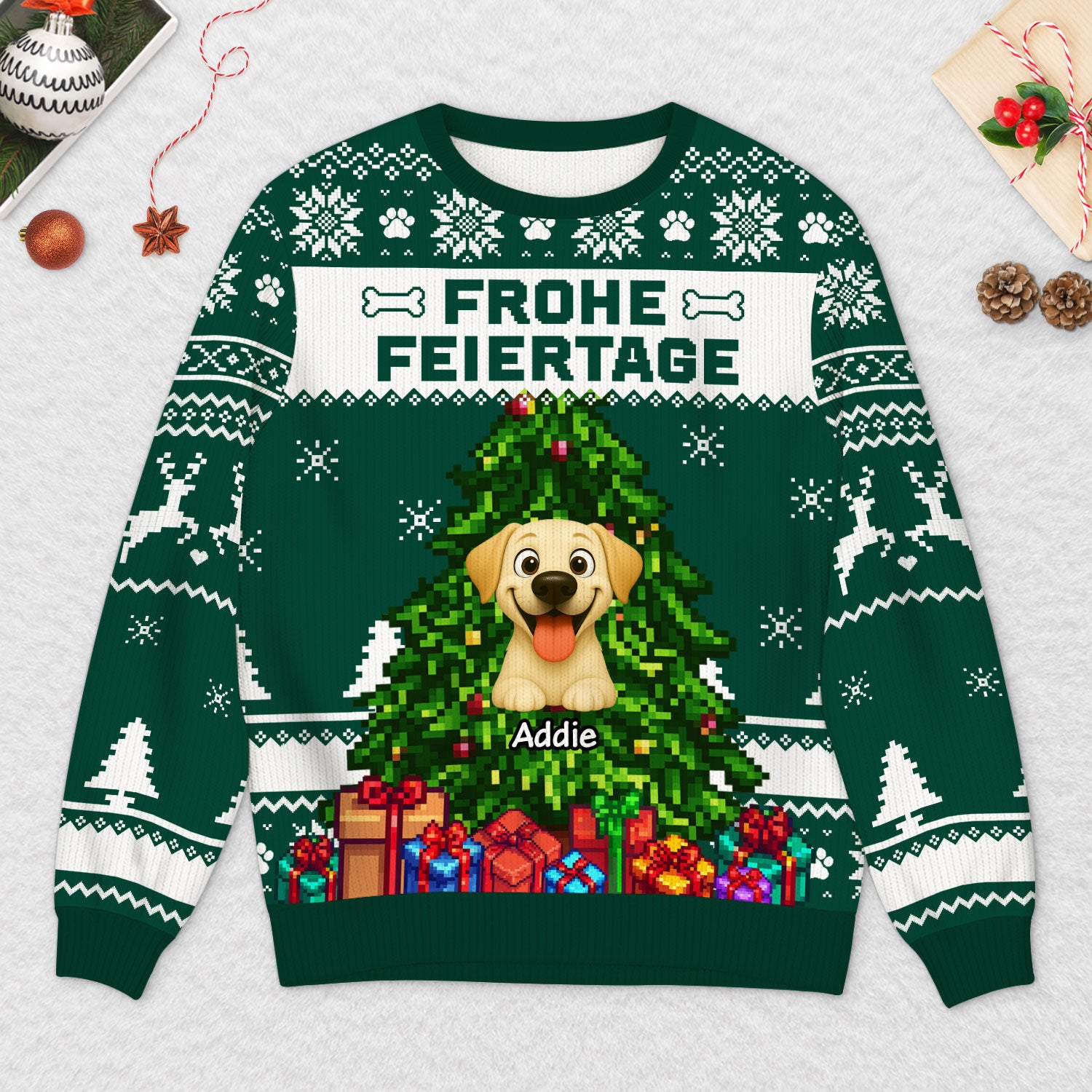 5787WGE2 frohe feiertage weihnachtspullover hund personalisiert_ mit fotos 5787WTQAC