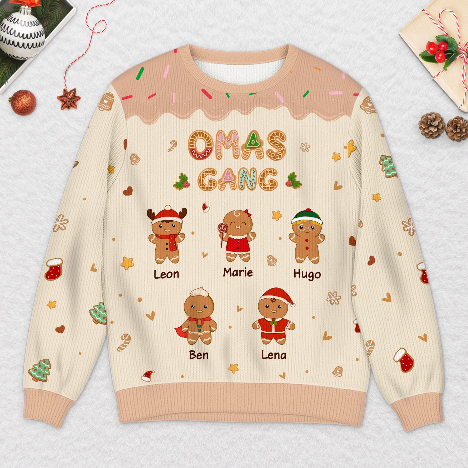 5790WGE2 mamas papas gang lebkuchenmann personalisierter weihnachtspullover mama papa 5790W3YZB