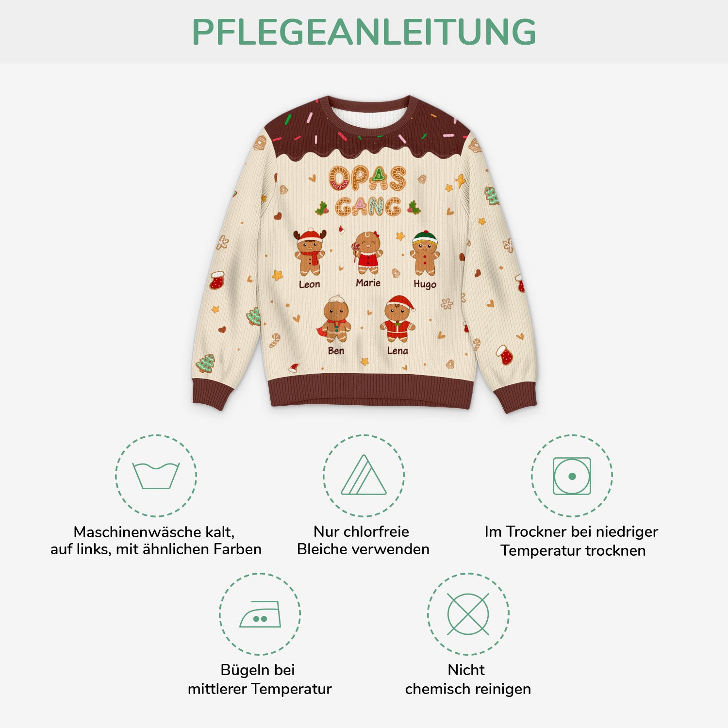 5790WGE4 mamas papas gang lebkuchenmann personalisierter weihnachtspullover mama papa 5790W3YZB