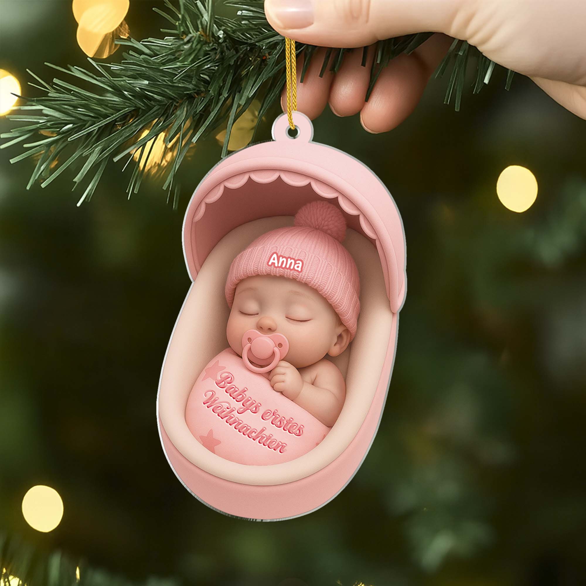 5793OGE2 3d druck effekt babys erstes weihnachten stubenwagen personalisierter weihnachtsschmuck acryl 5793OKZTK
