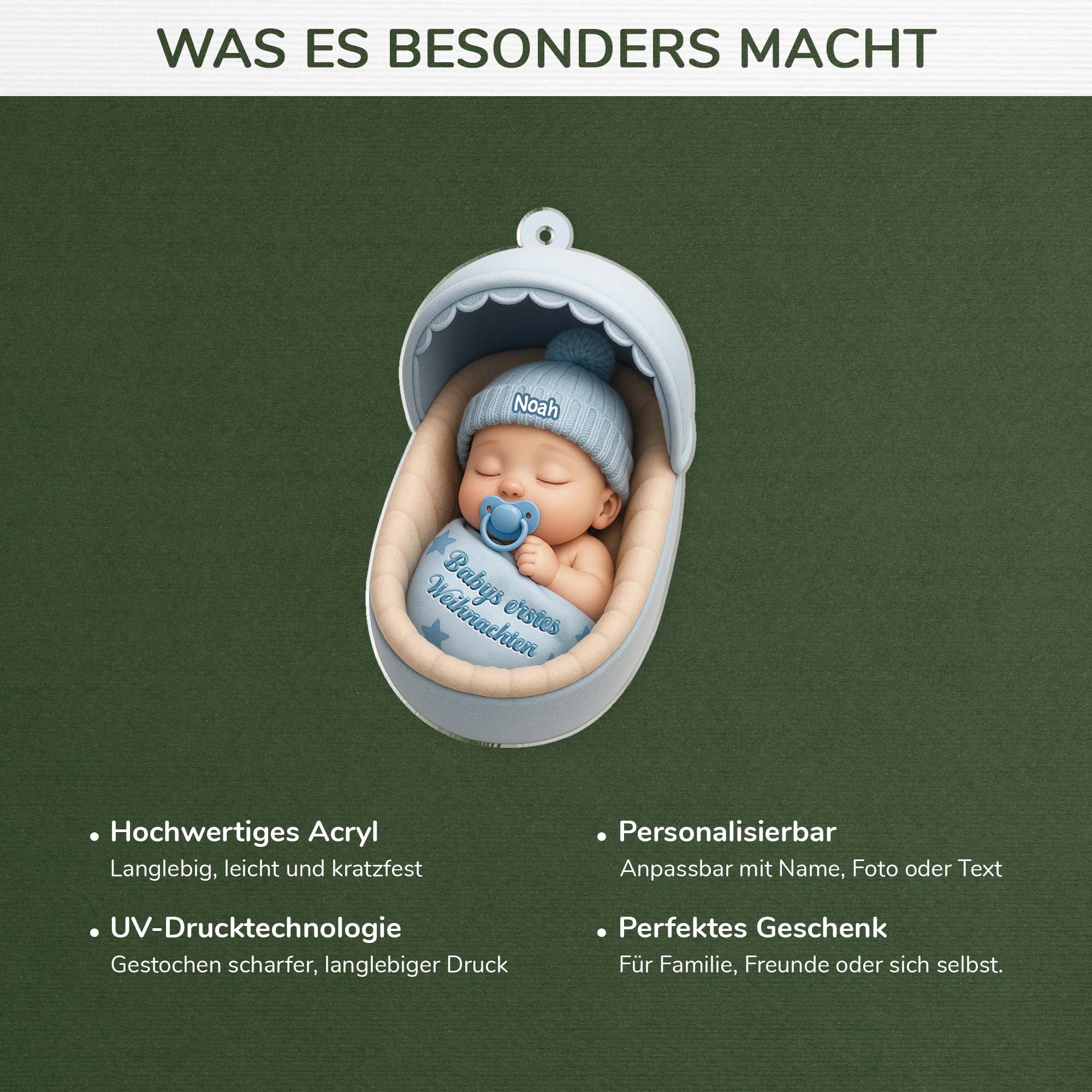 5793OGE4 3d druck effekt babys erstes weihnachten stubenwagen personalisierter weihnachtsschmuck acryl 5793OKZTK