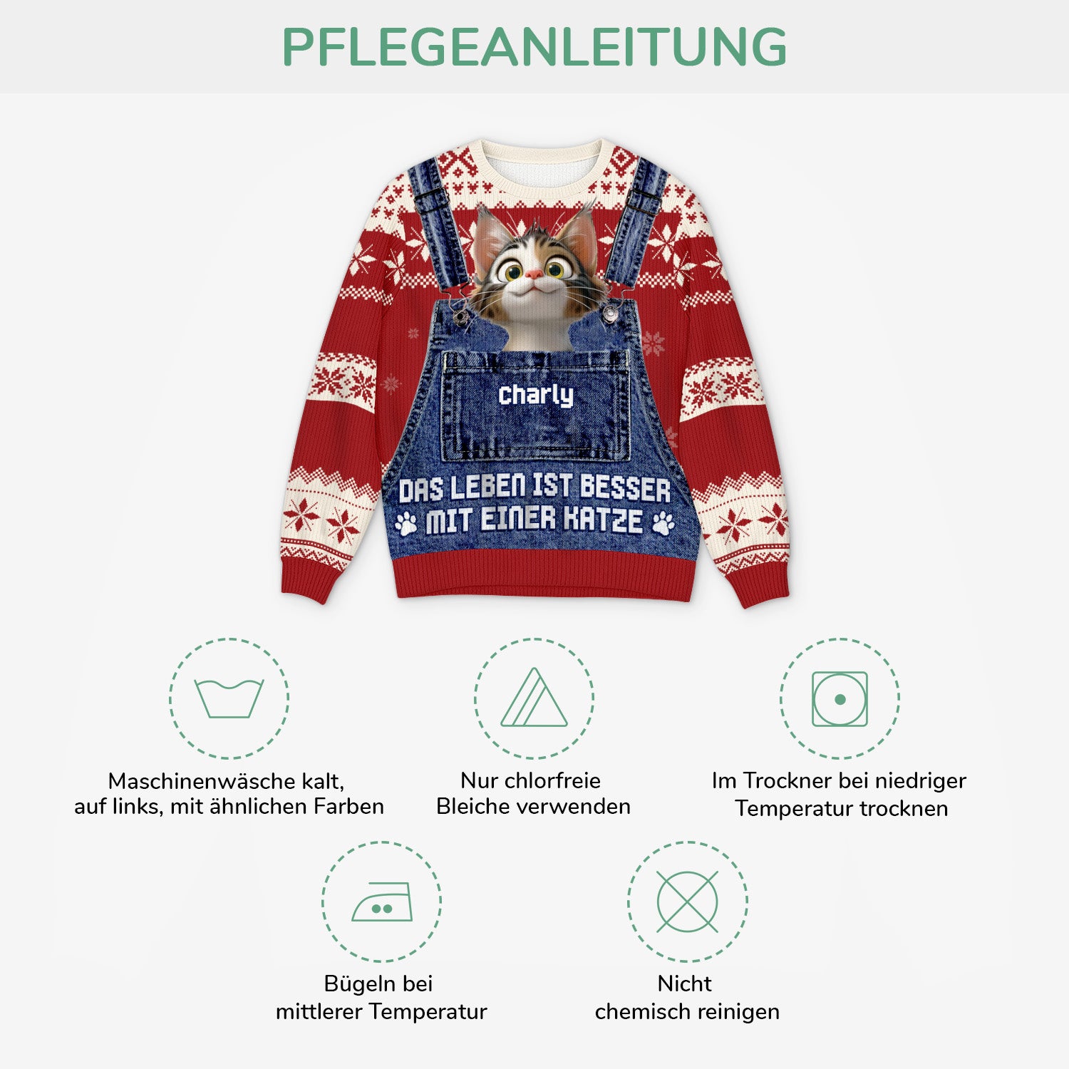 5795WGE4 das leben ist besser mit fellnasen weihnachtspullover katze hund personalisiert_ mit foto 5795W3LMD