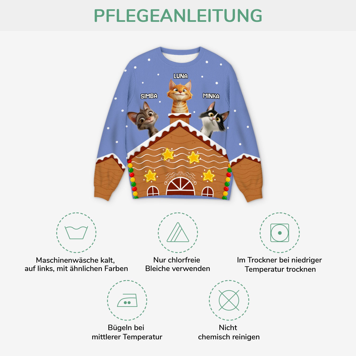 5796WGE4 katzen und weihnachtsmann weihnachtspullover katze personalisiert_ 5796W8YCD