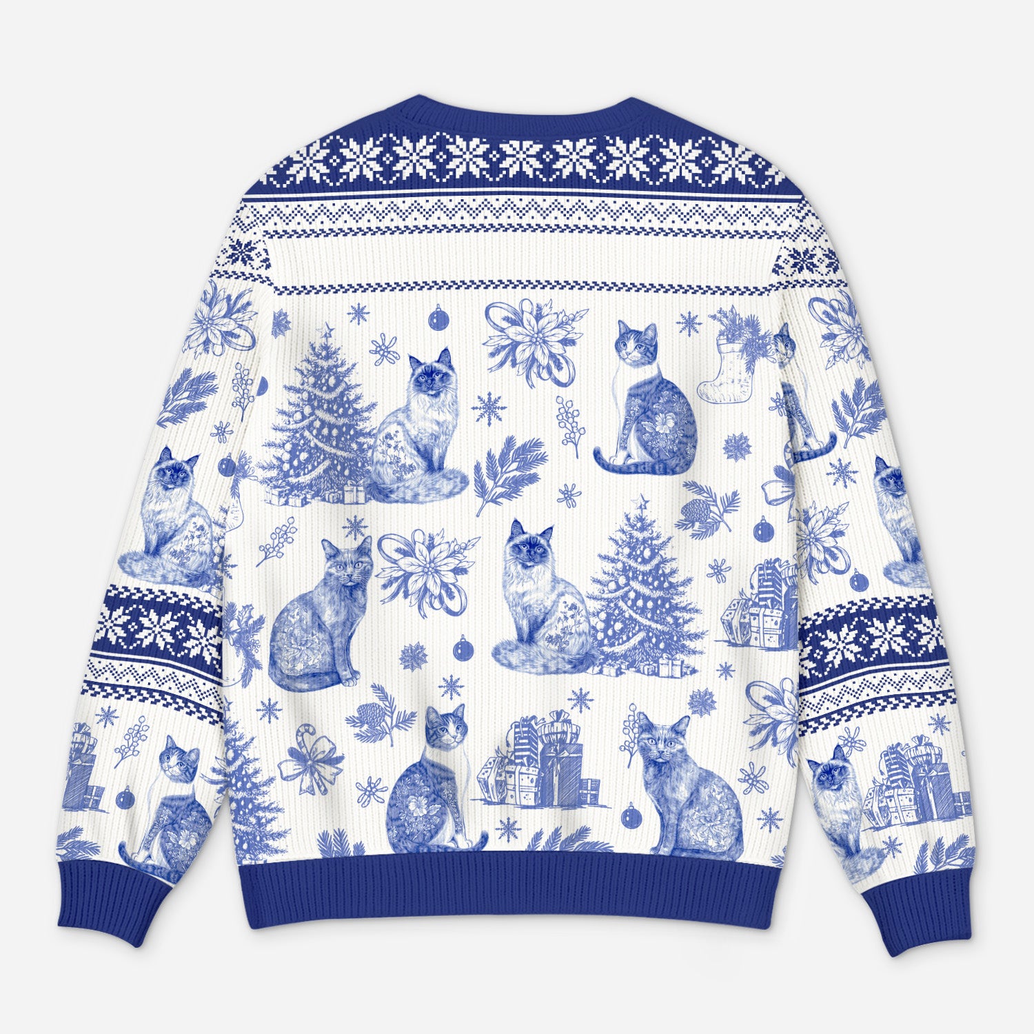 5799WGE3 katzen toile de jouy weihnachtspullover katze personalisiert_ 5799WTMMD