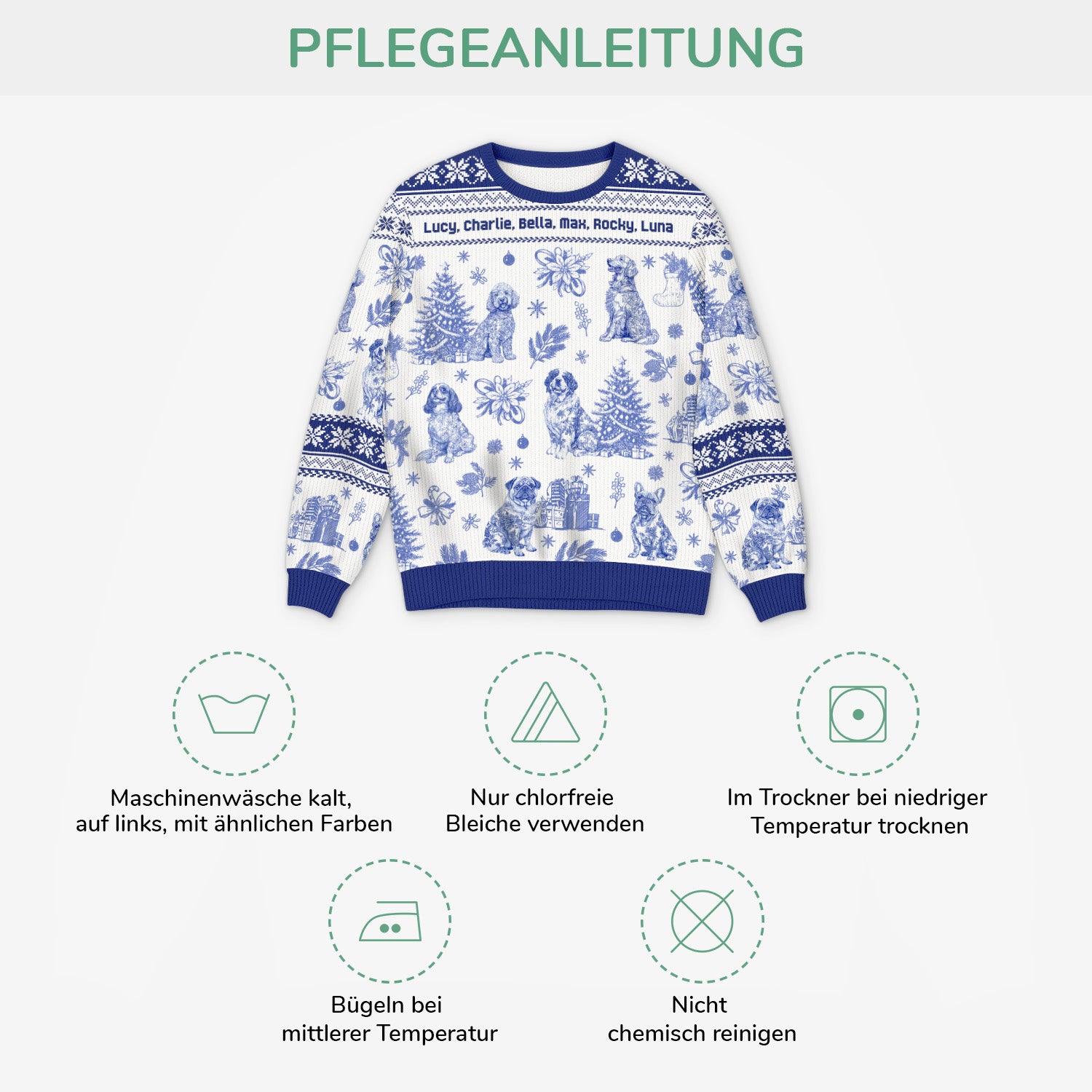 5799WGE4 hunde toile de jouy weihnachtspullover hund personalisiert_ 5799WTMMC