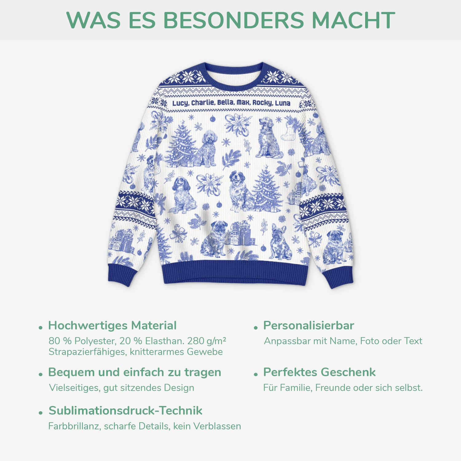 5799WGE5 hunde toile de jouy weihnachtspullover hund personalisiert_ 5799WTMMC