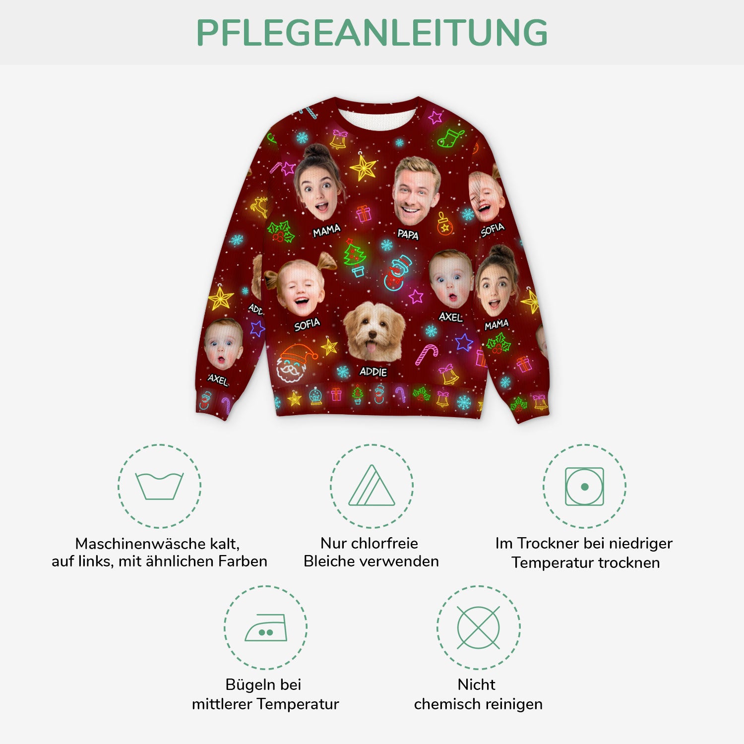 5801WGE4 familie mit gesicht weihnachtspullover familie personalisiert_ lustig 5801WTUAI