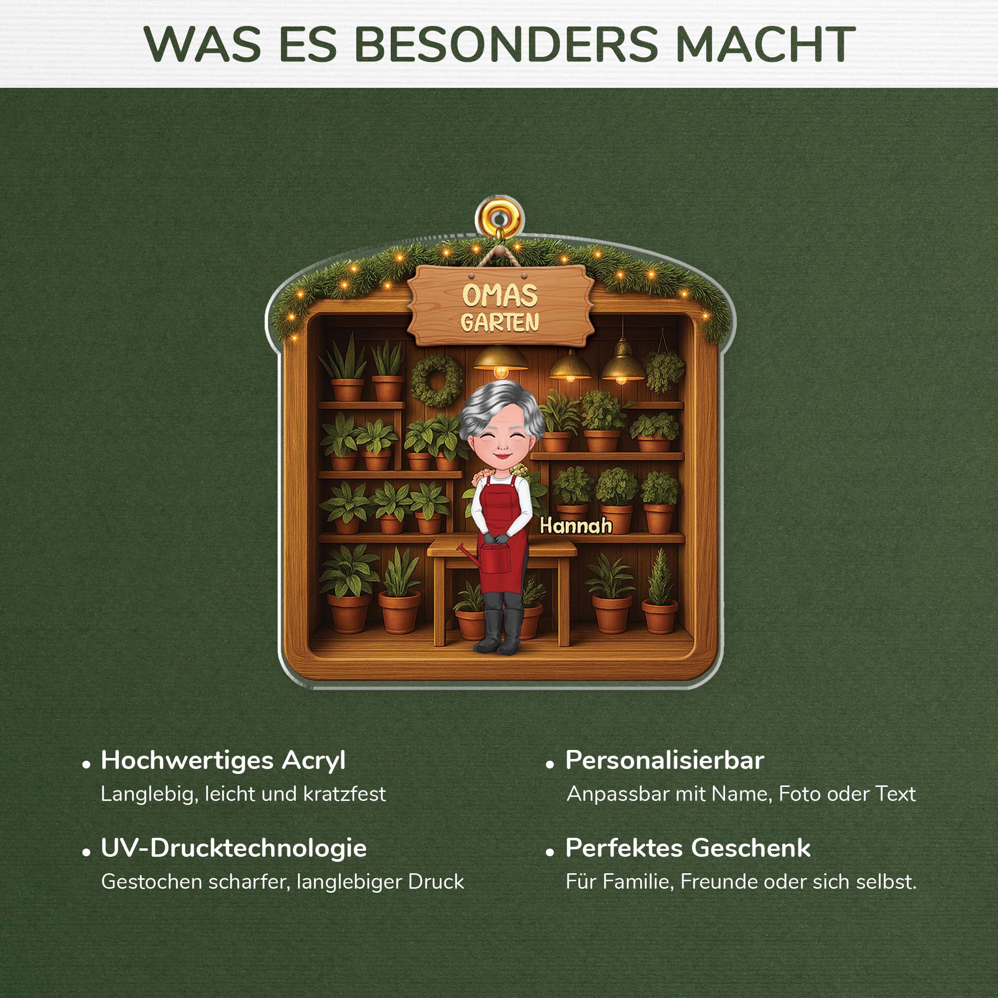 5805OGE4 3d druck effekt omas garten personalisierter weihnachtsschmuck acryl oma 5805OKQQH