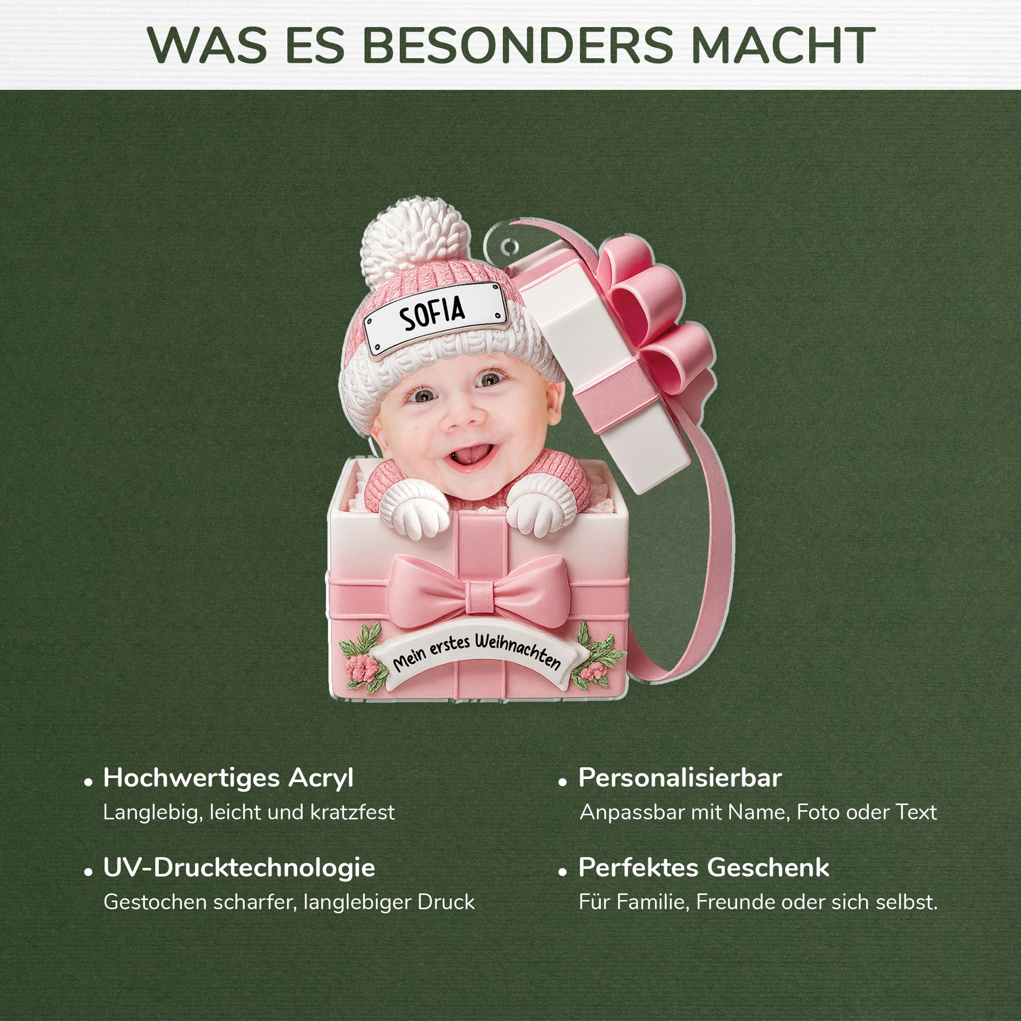 5807OGE4 3d druck effekt mein erstes weihnachten personalisierter weihnachtsschmuck acryl zur geburt eines babys 5807O8LMK