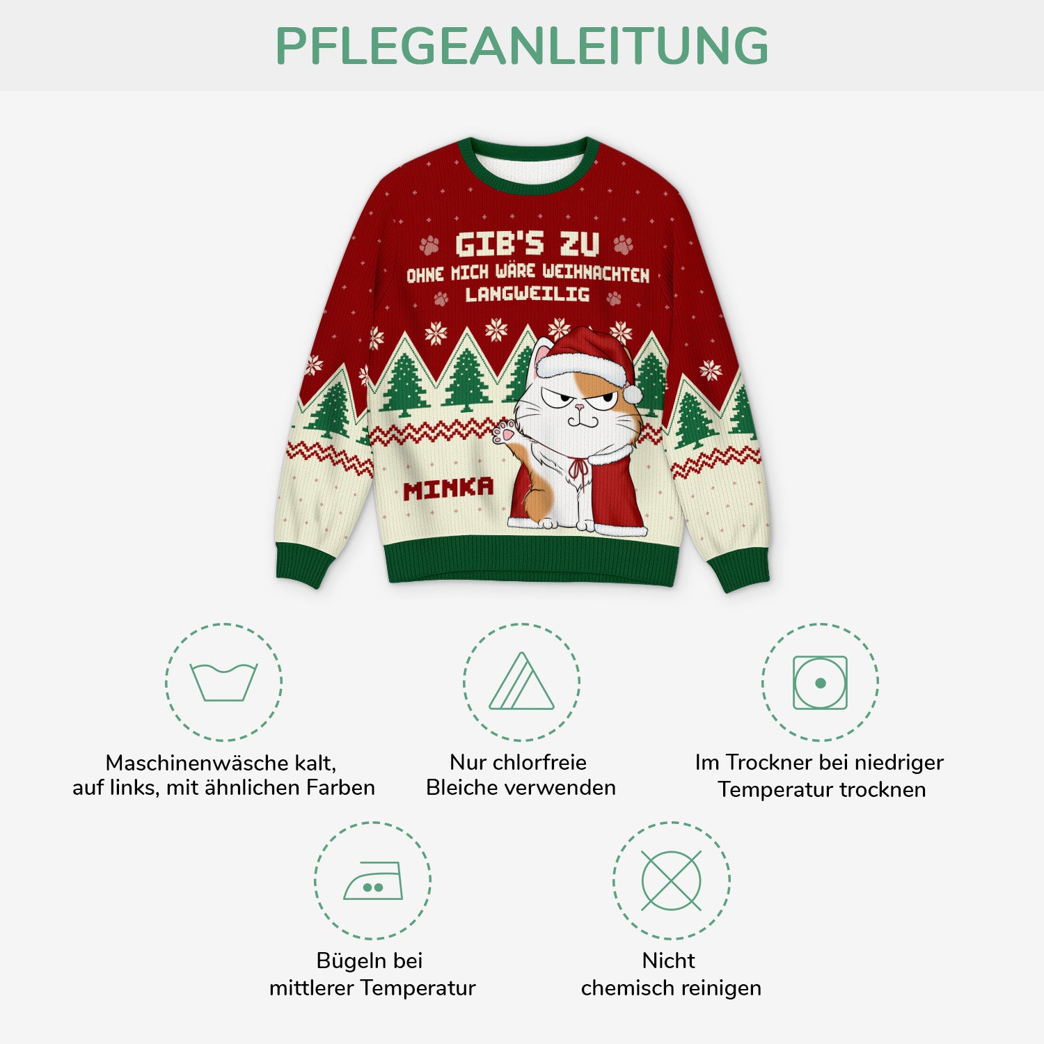 5818WGE4 ohne mich ware das leben langweilig weihnachtspullover katze personalisiert_ 5818W6LTD