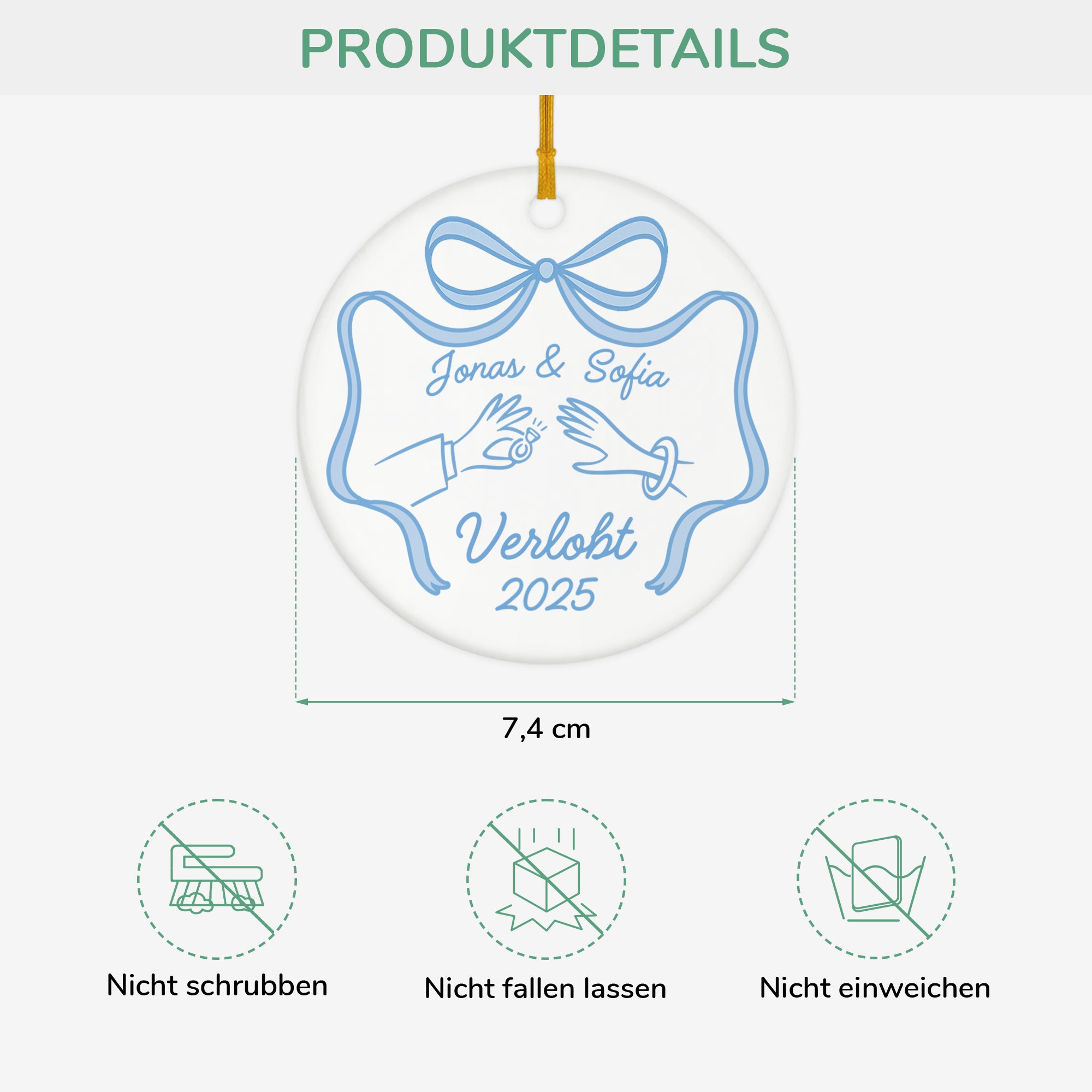 5820OGE3 verheiratet verlobt personalisierte keramik ornamente paar 5820OTUZG