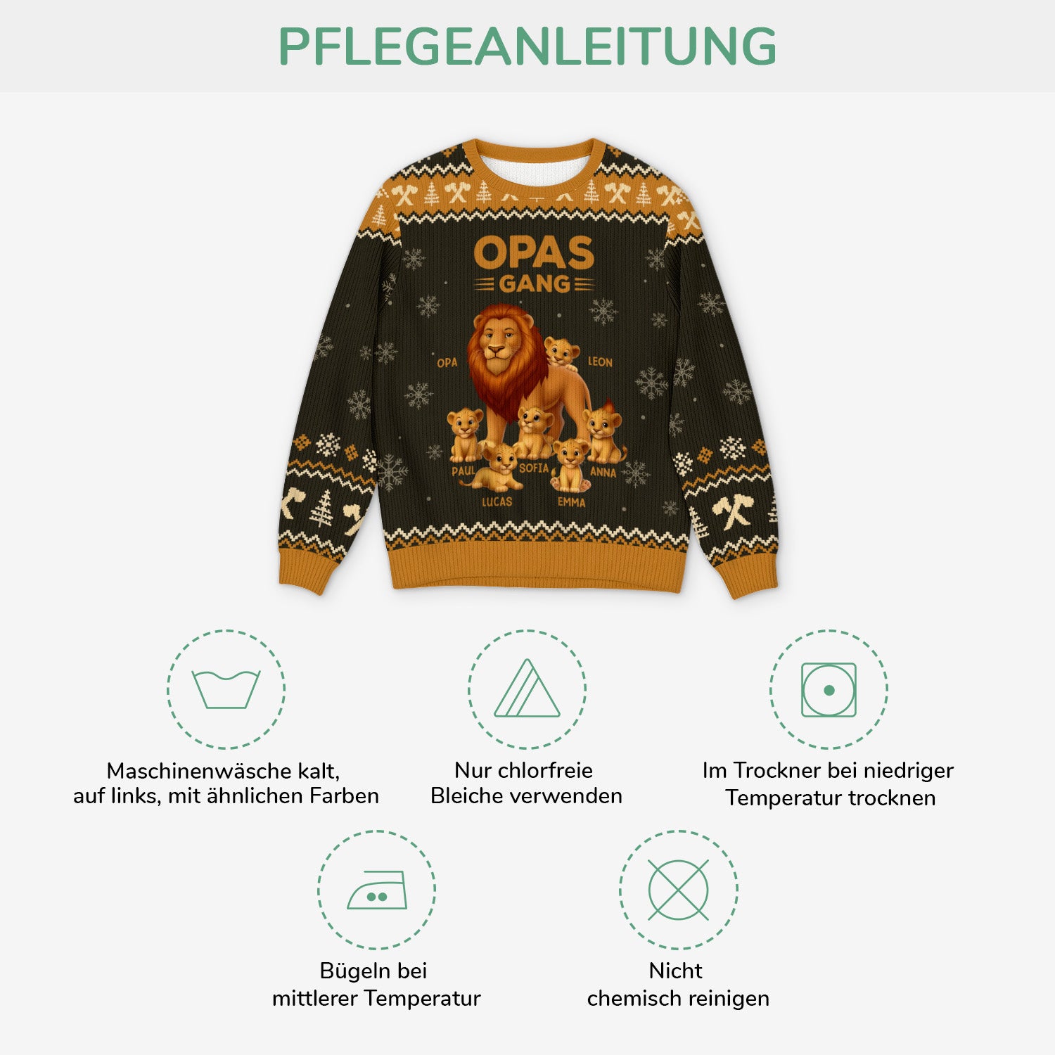 5826WGE4 papas opas gang lowe weihnachtspullover herren personalisiert 5826W6TTB