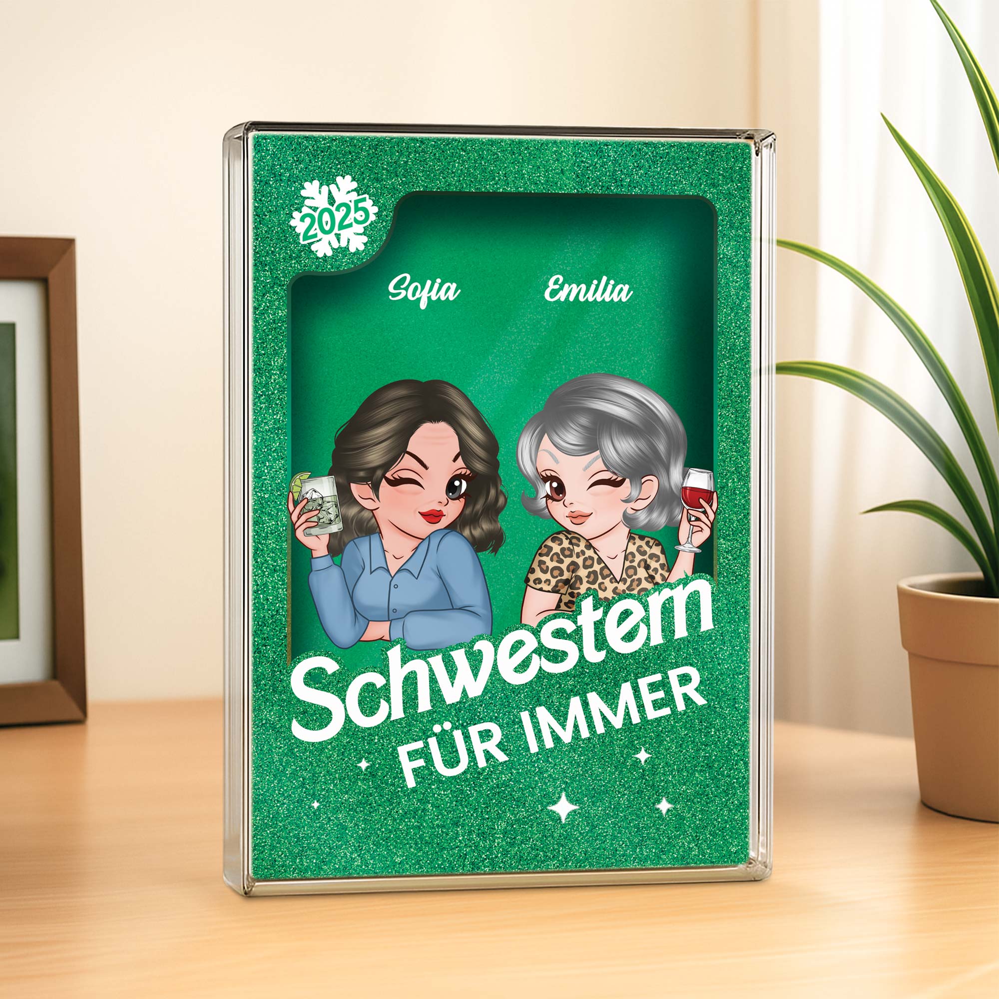 5832RGE2 beste freundinnen fur immer personalisierte rechteck acryl plakette beste freunde 5832R8ZAF