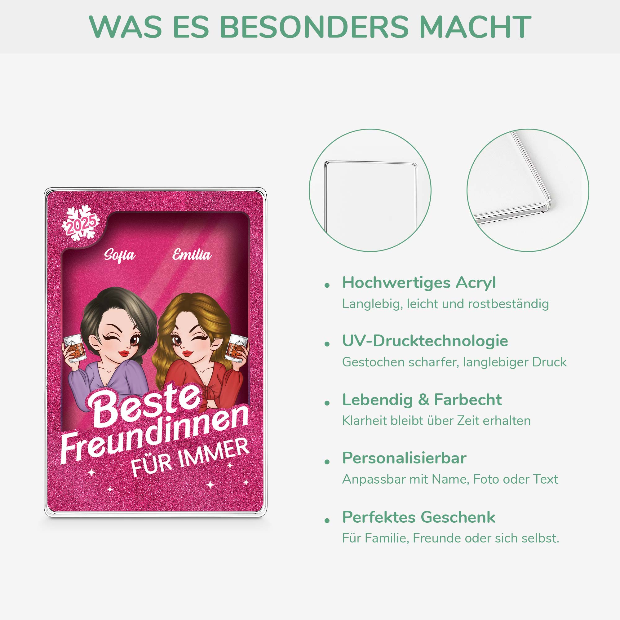 5832RGE4 beste freundinnen fur immer personalisierte rechteck acryl plakette beste freunde 5832R8ZAF