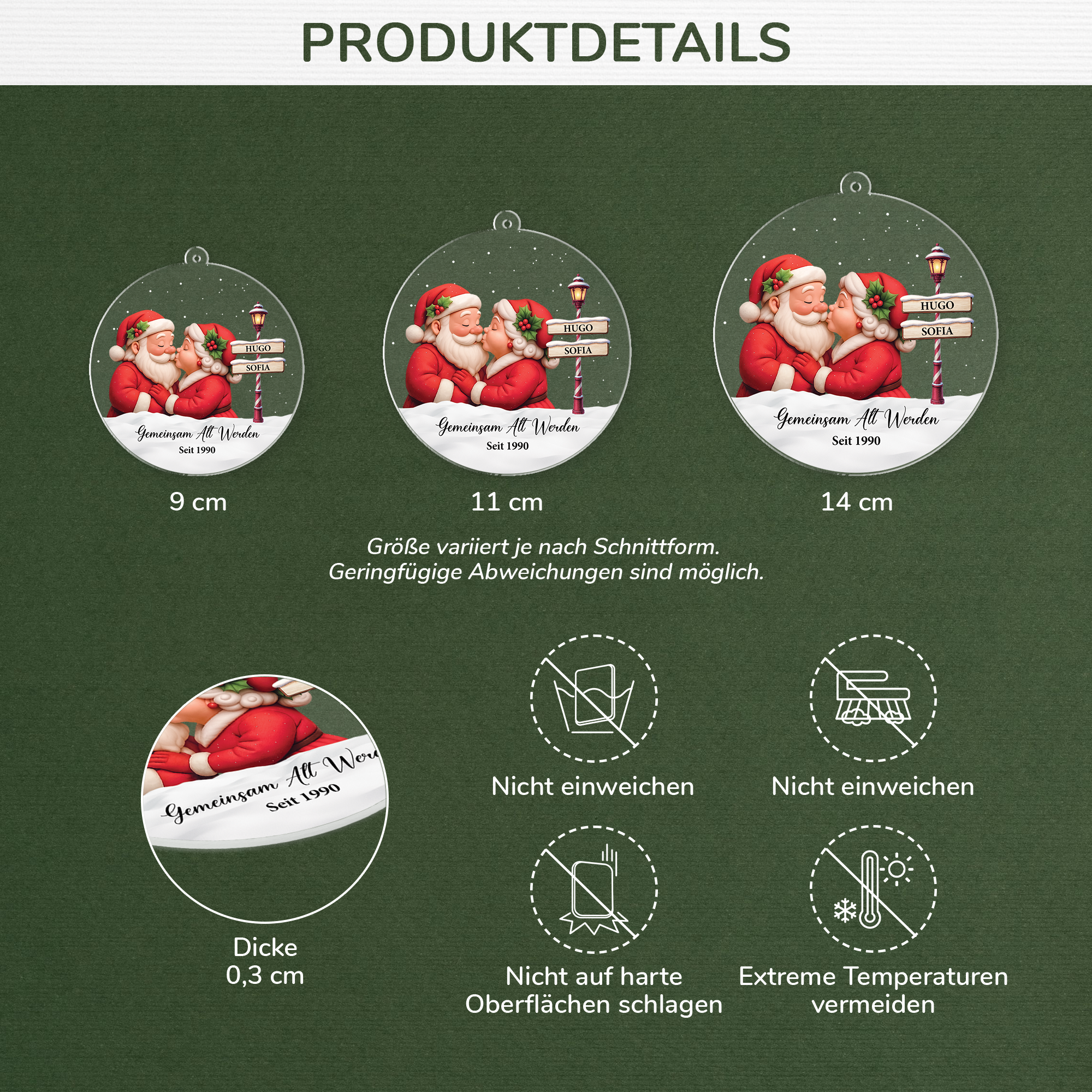 5836OGE3 gemeinsam alt werden seit weihnachtsmann frau personalisierter weihnachtsschmuck acryl paar 5836OTT5G