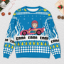 5847WGE2 kinder gokart personalisierter weihnachtspullover_ kind mit gesicht 5847WTQMK
