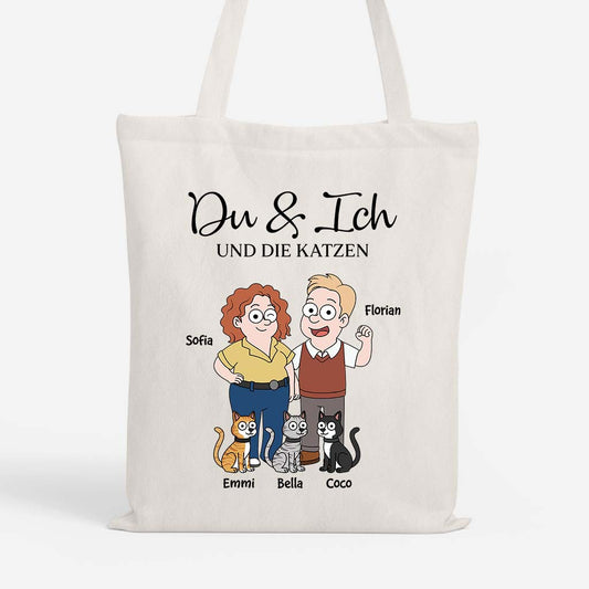 5854BGE1 du ich und die katze personalisierte tragetaschen paare 5854BKQ7D