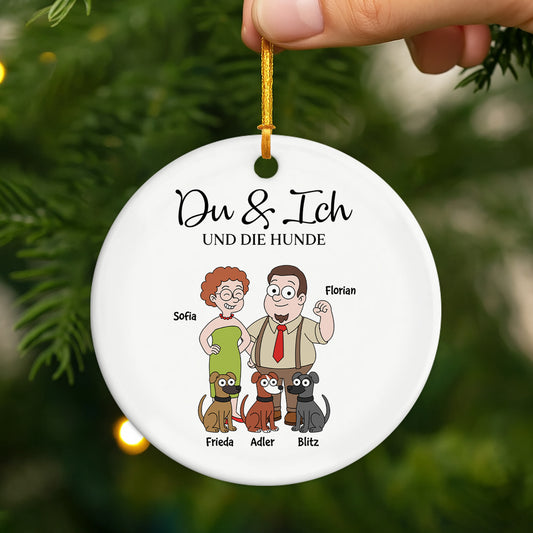 5854OGE2 du ich und der hund personalisierte keramik ornament paar 5854OKQ7C
