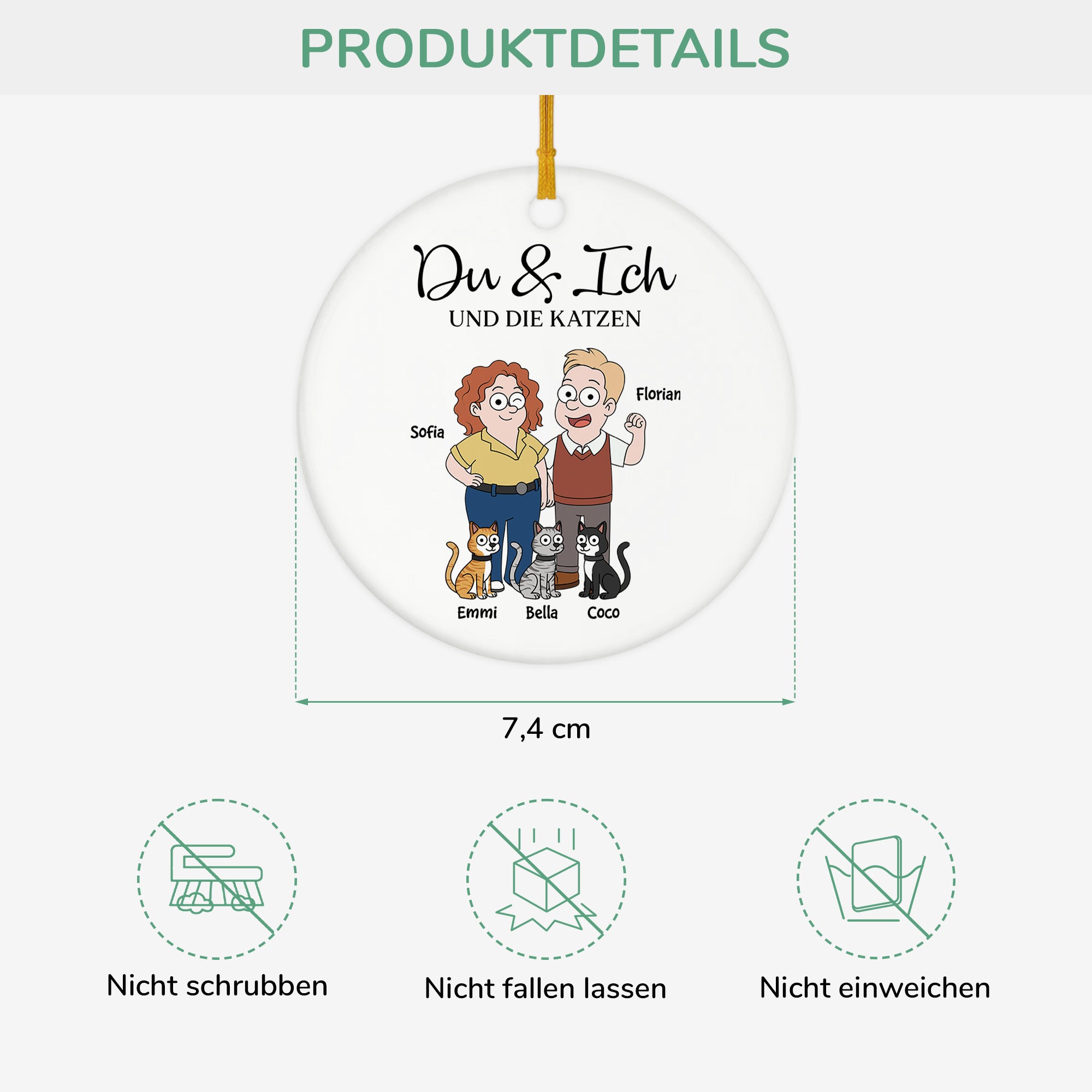 5854OGE3 du ich und die katze personalisierte keramik ornament paar 5854OKQ7D