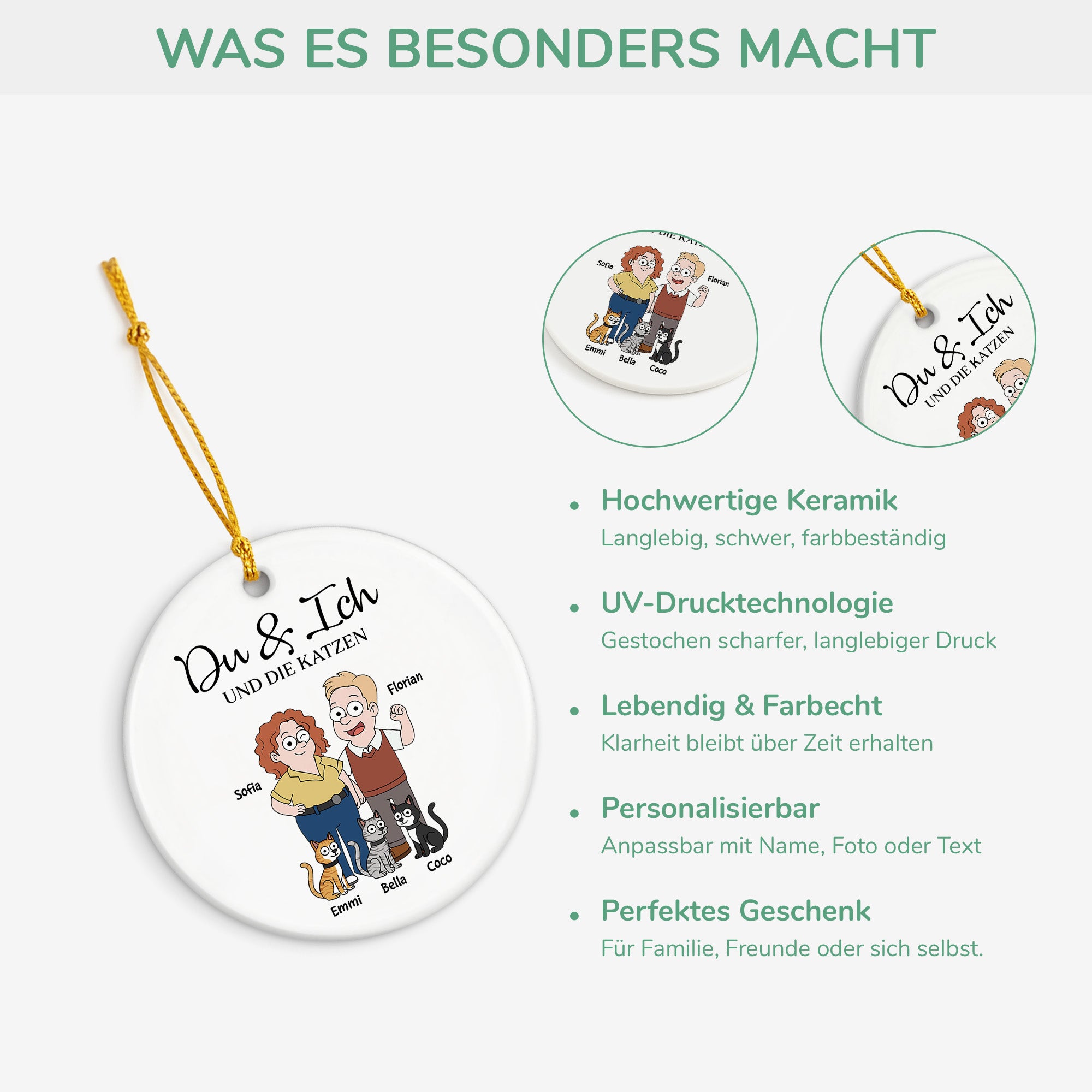 5854OGE4 du ich und die katze personalisierte keramik ornament paar 5854OKQ7D