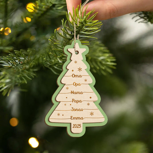 5858OGE2 weihnachtsbaum mit namen personalisierte 2 schicht holz ornamente familie weihnachten 5858OKUTI