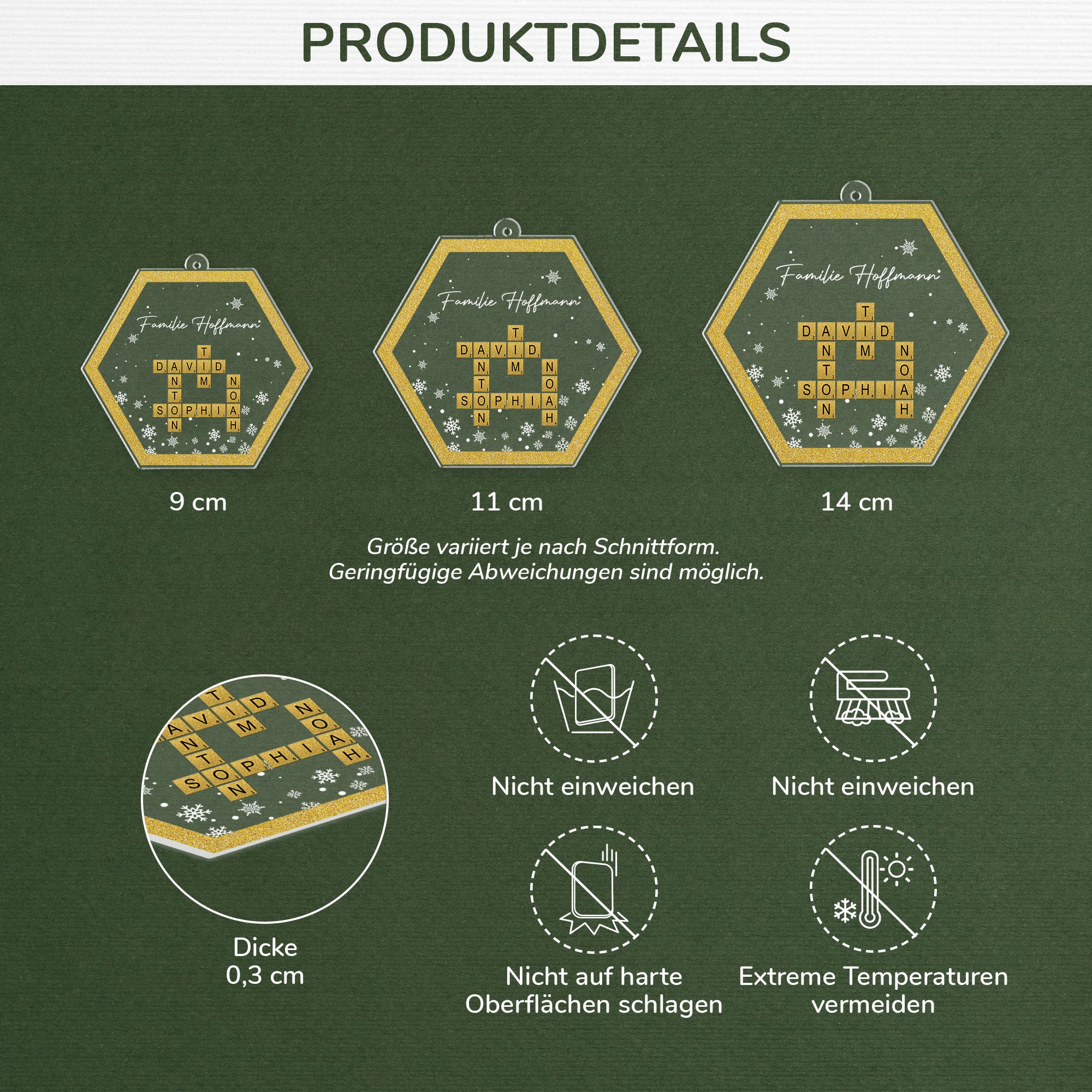 5863OGE3 familie mit namen weihnachtsschmuck acryl kreuzwortratsel personalisiert 5863OKHQI