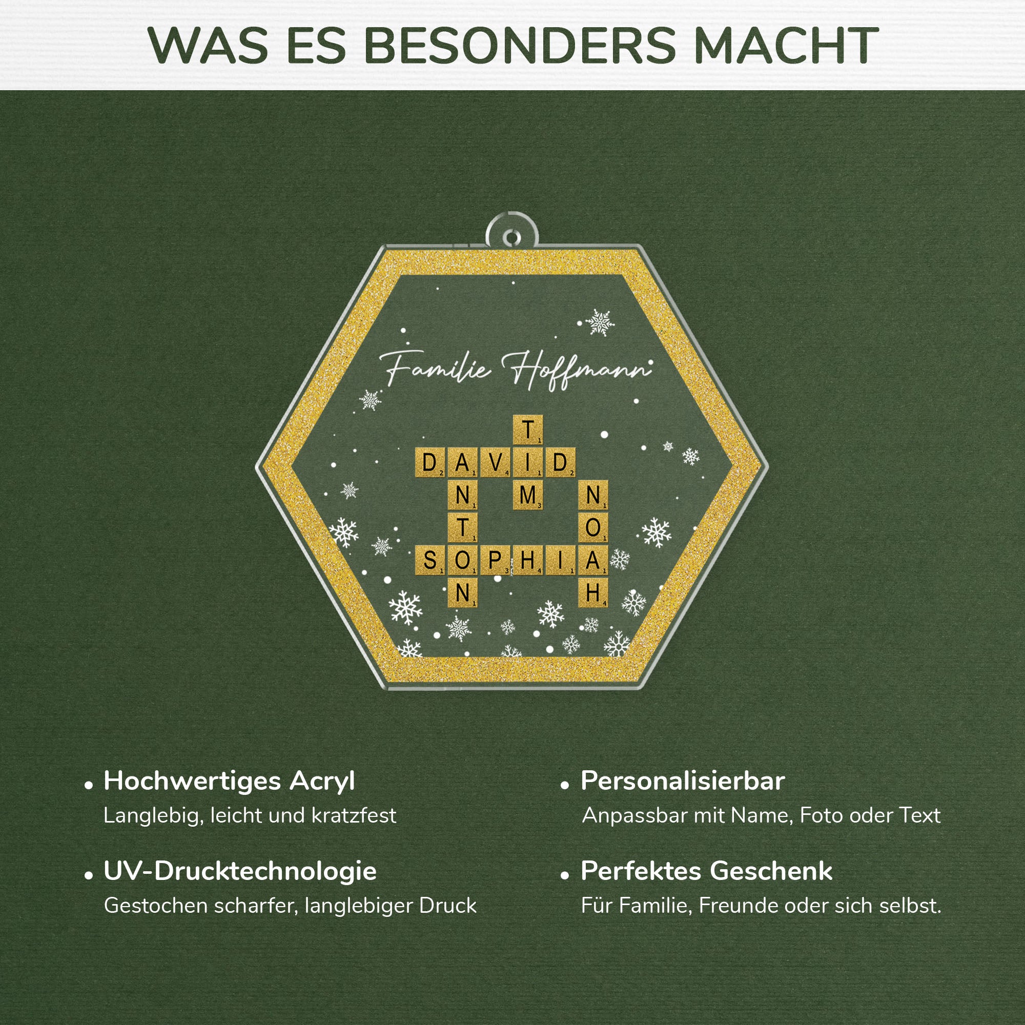 5863OGE4 familie mit namen weihnachtsschmuck acryl kreuzwortratsel personalisiert 5863OKHQI