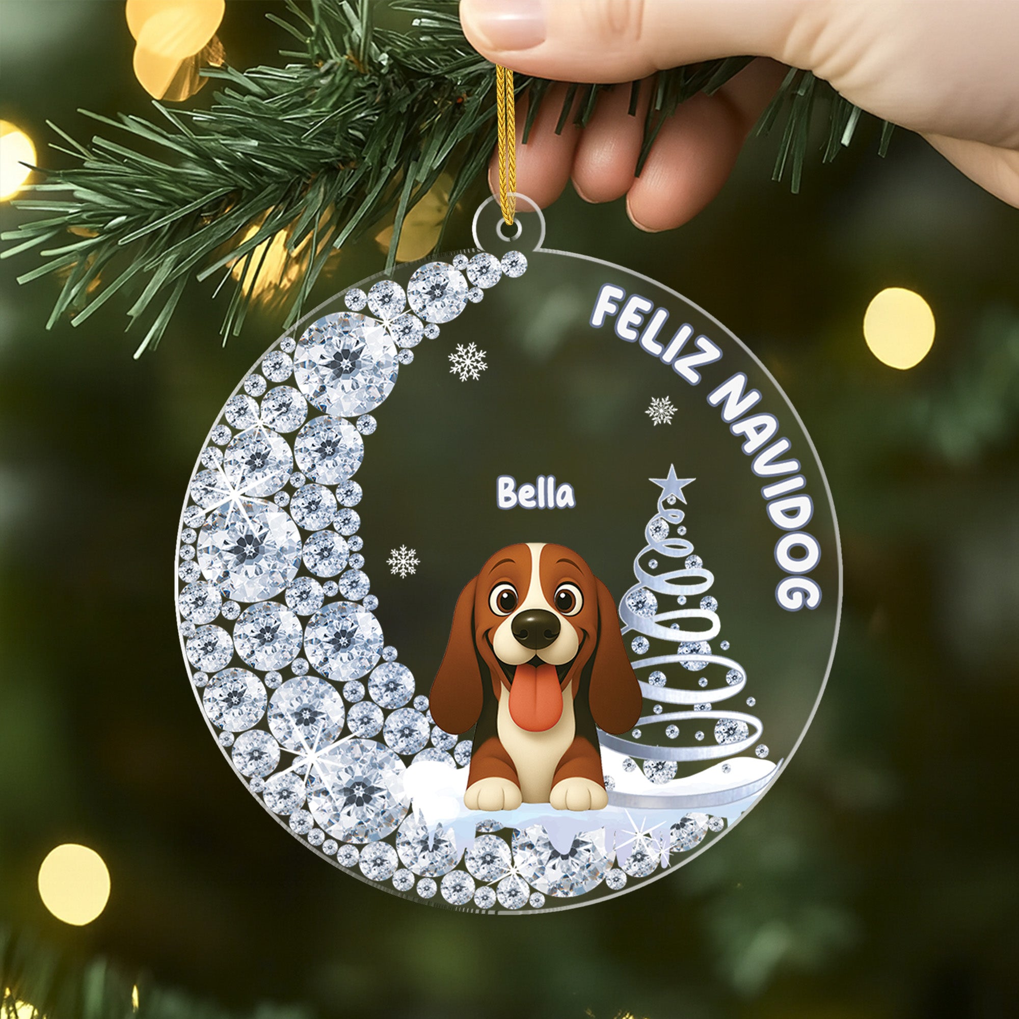 5867OGE2 3d druck effekt merry woofmas personalisierter weihnachtsschmuck acryl hunde 5867OKQMC